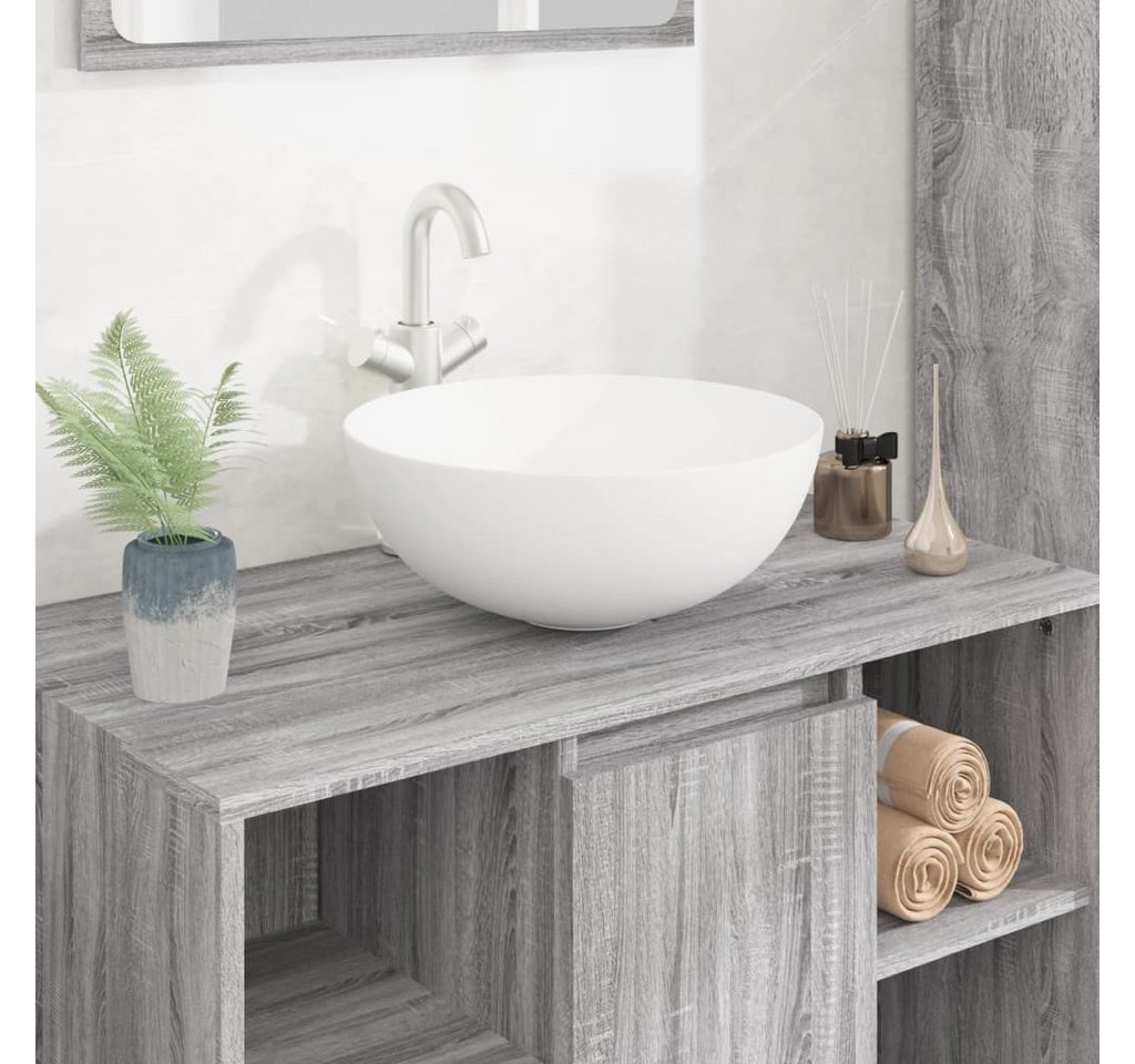 Thumbnail - vidaXL Waschbecken Waschbecken Badezimmer Aufsatzwaschbecken Weiß 36x15 cm Keramik Rund