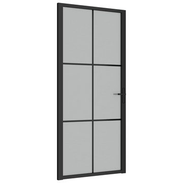 vidaXL Zimmertür Innentür 93x201,5 cm Schwarz Mattglas und Aluminium Zimmertür Glastür