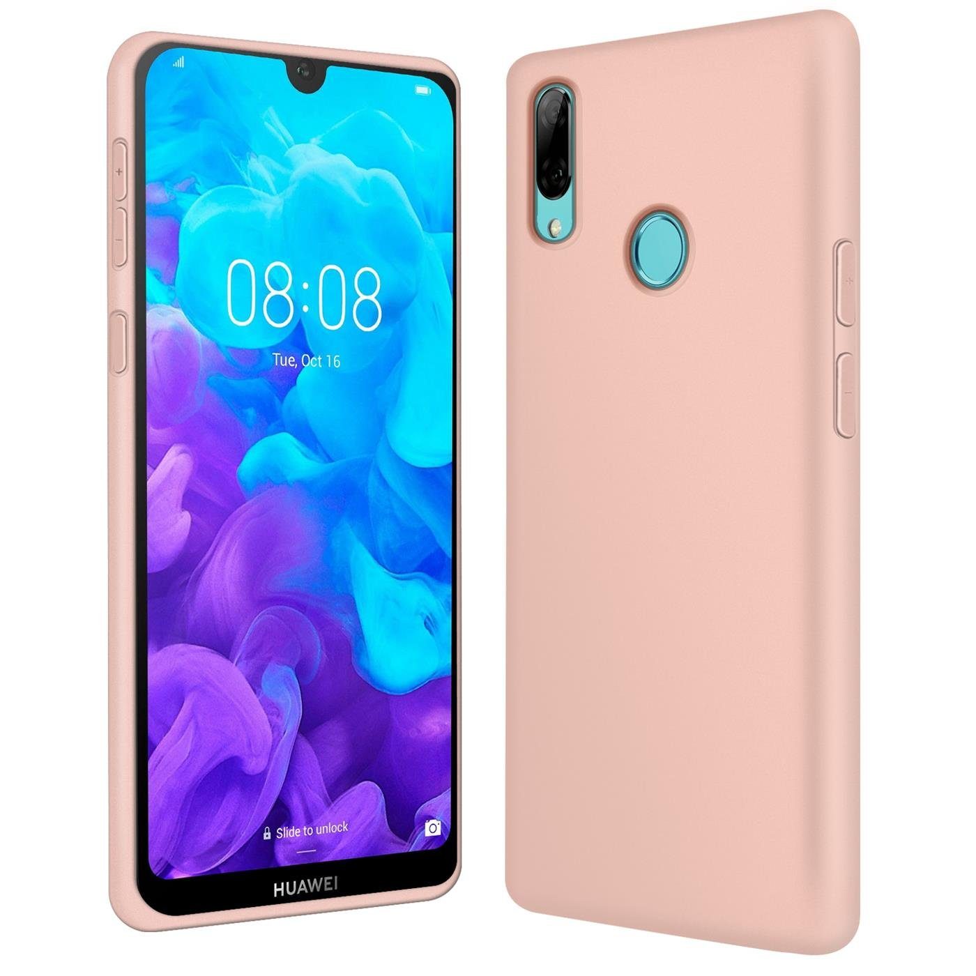 CoolGadget Handyhülle Silikon Case für das Huawei Y7 2019 Slim TPU Cover 6,3 Zoll, Weiche Schutz Hülle mit Innen Fleece aus Stoff Handy Tasche