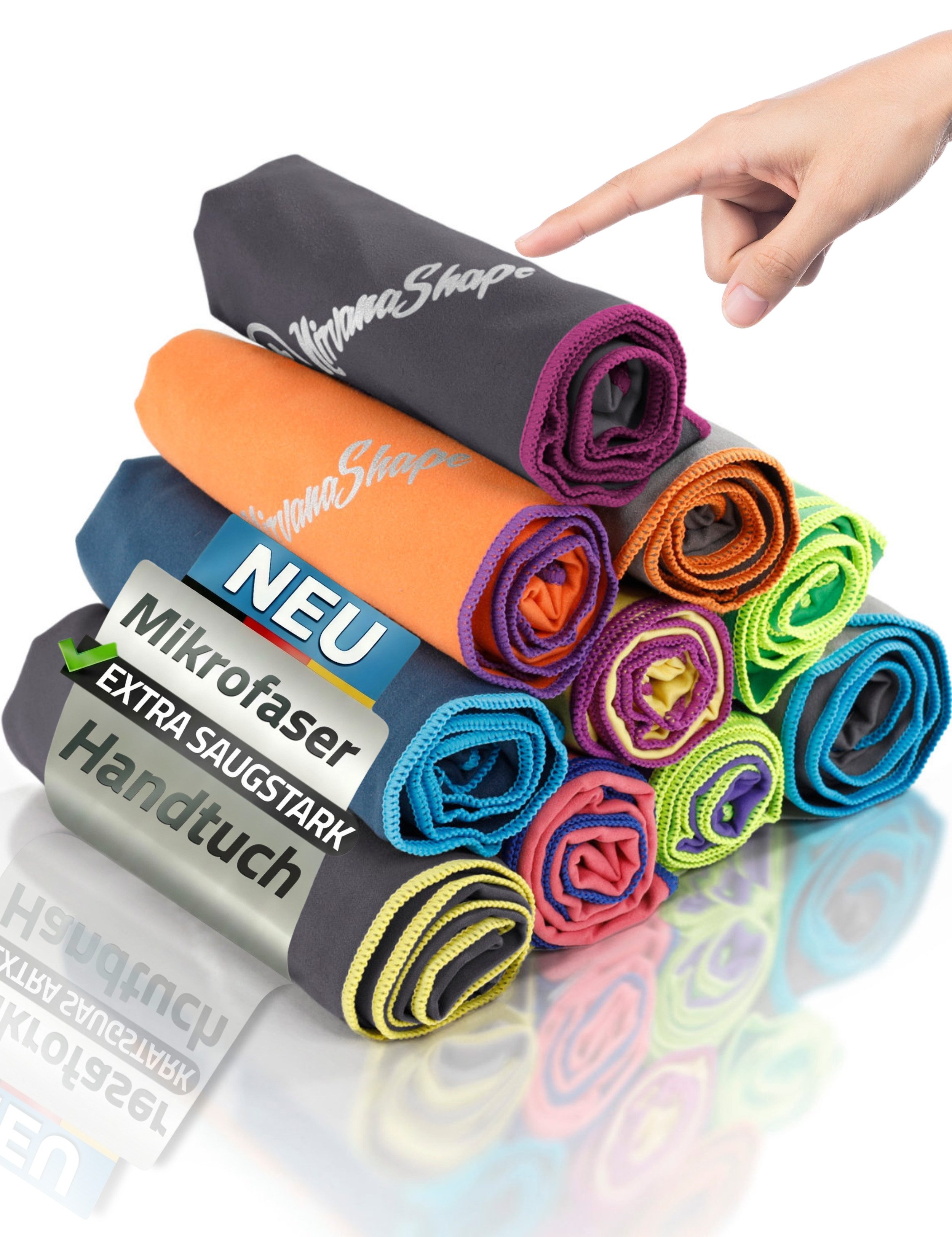 NirvanaShape Sporthandtuch Mikrofaser Handtuch, Badehandtuch, Reisehandtuch, Sporthandtuch, saugfähig, leicht, schnelltrocknend, für Reisen, Fitness, Yoga, Sauna