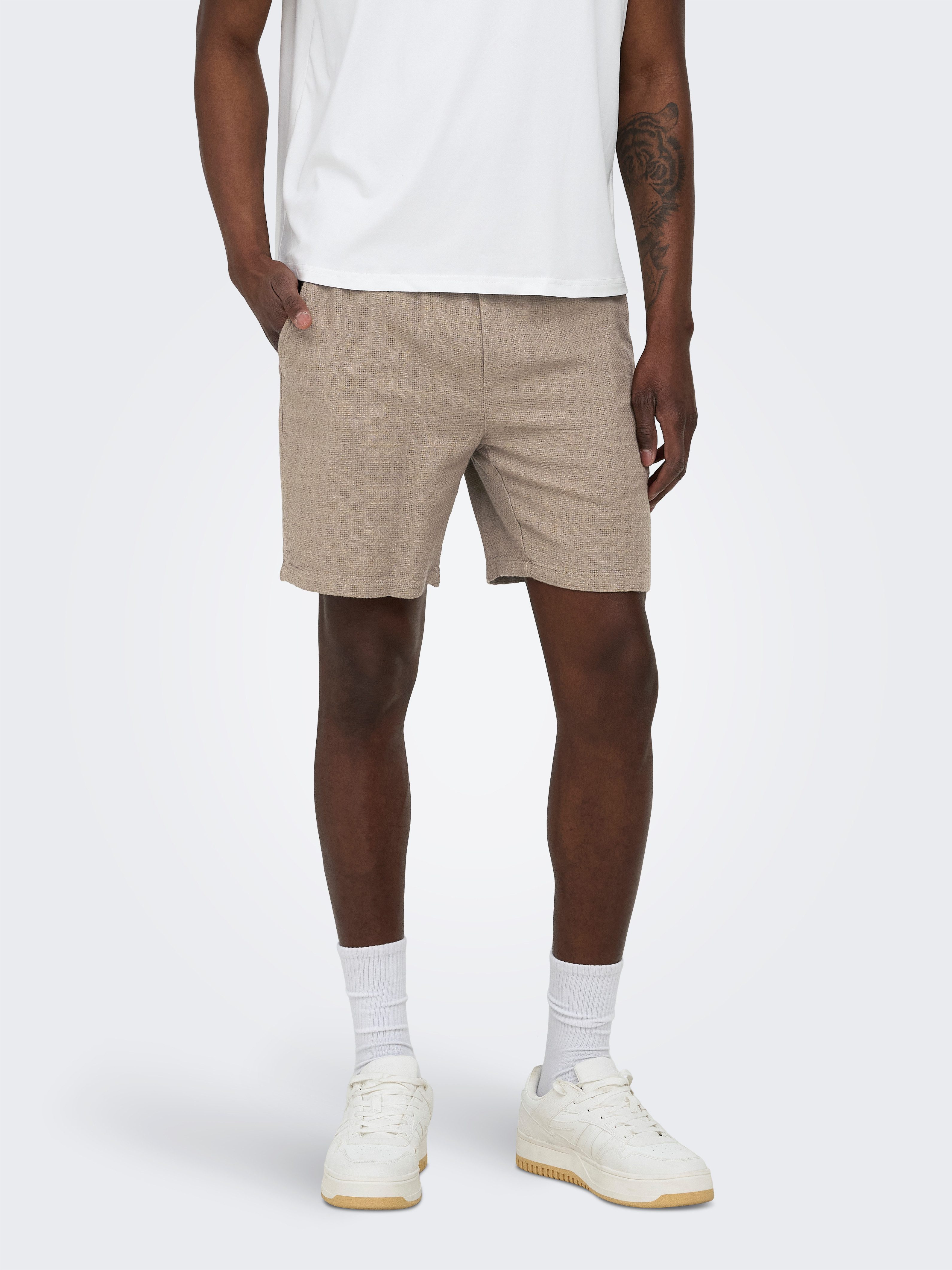 ONLY & SONS Shorts ONSTEL LINEN LATHAM 0257 SHORTS Viskose/Leinen, gerade geschnitten
