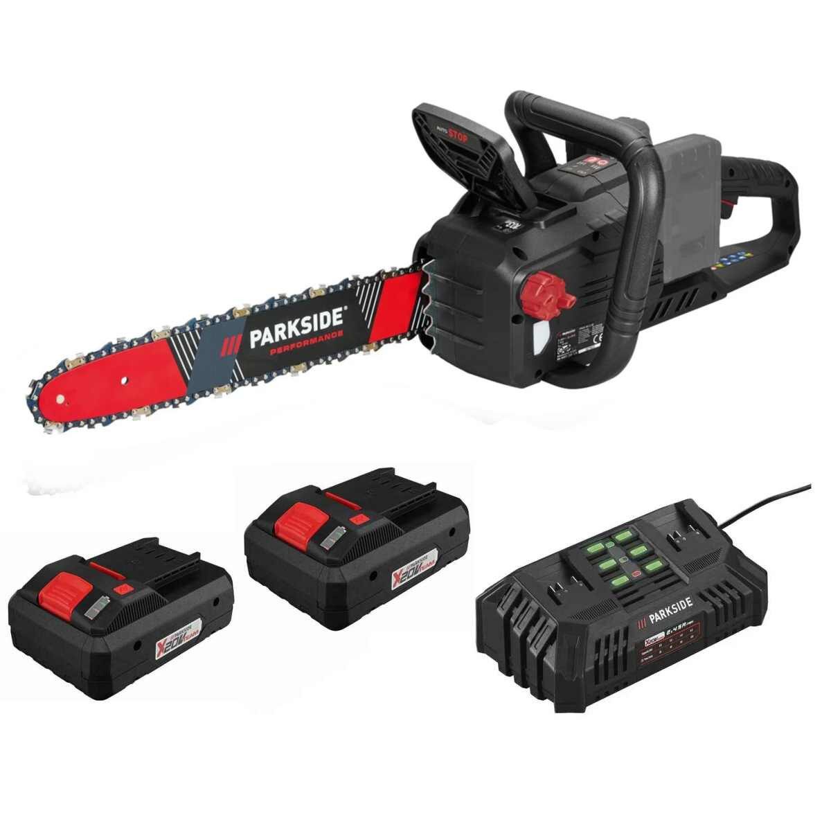 PARKSIDE PERFORMANCE® Akku-Kettensäge 40V Kettensäge PPKSA 40 Li C3 mit Smart Akku 4.0 Ah und Ladegerät