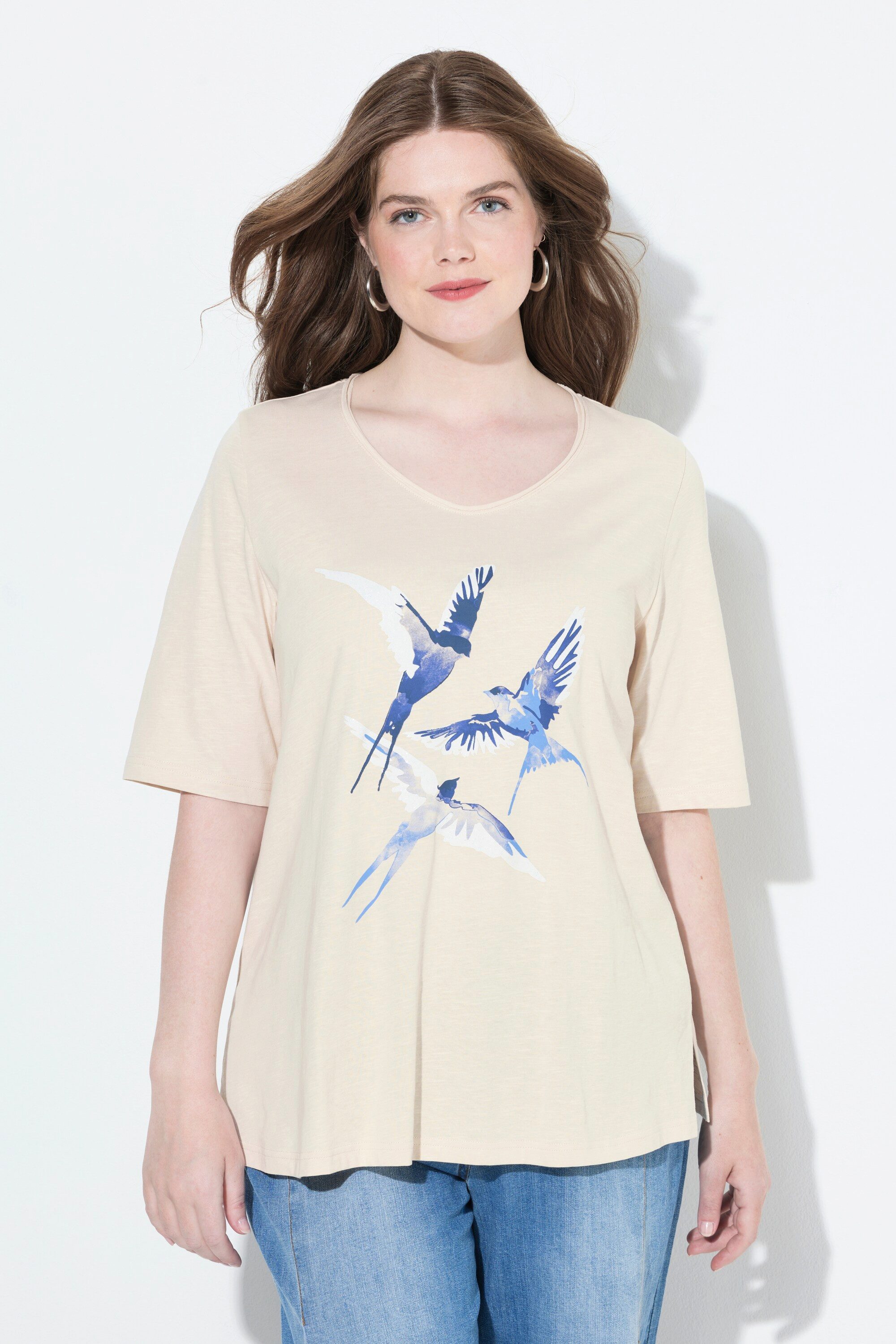 T-Shirt T-Shirt Schwalben Classic V-Ausschnitt Halbarm