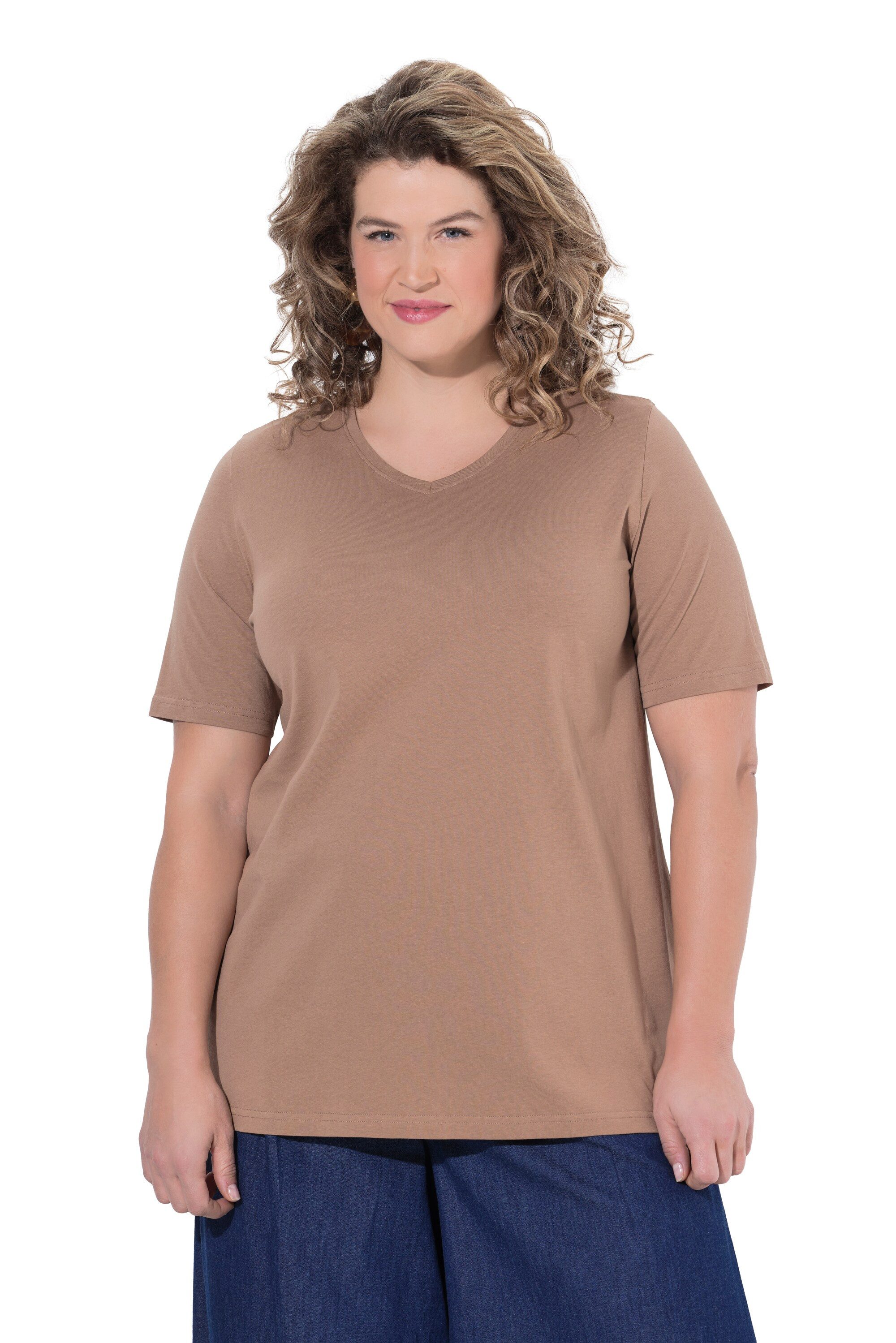 Ulla Popken T-Shirt T-Shirts 2er-Pack V-Ausschnitt Halbarm (2-tlg) günstig online kaufen