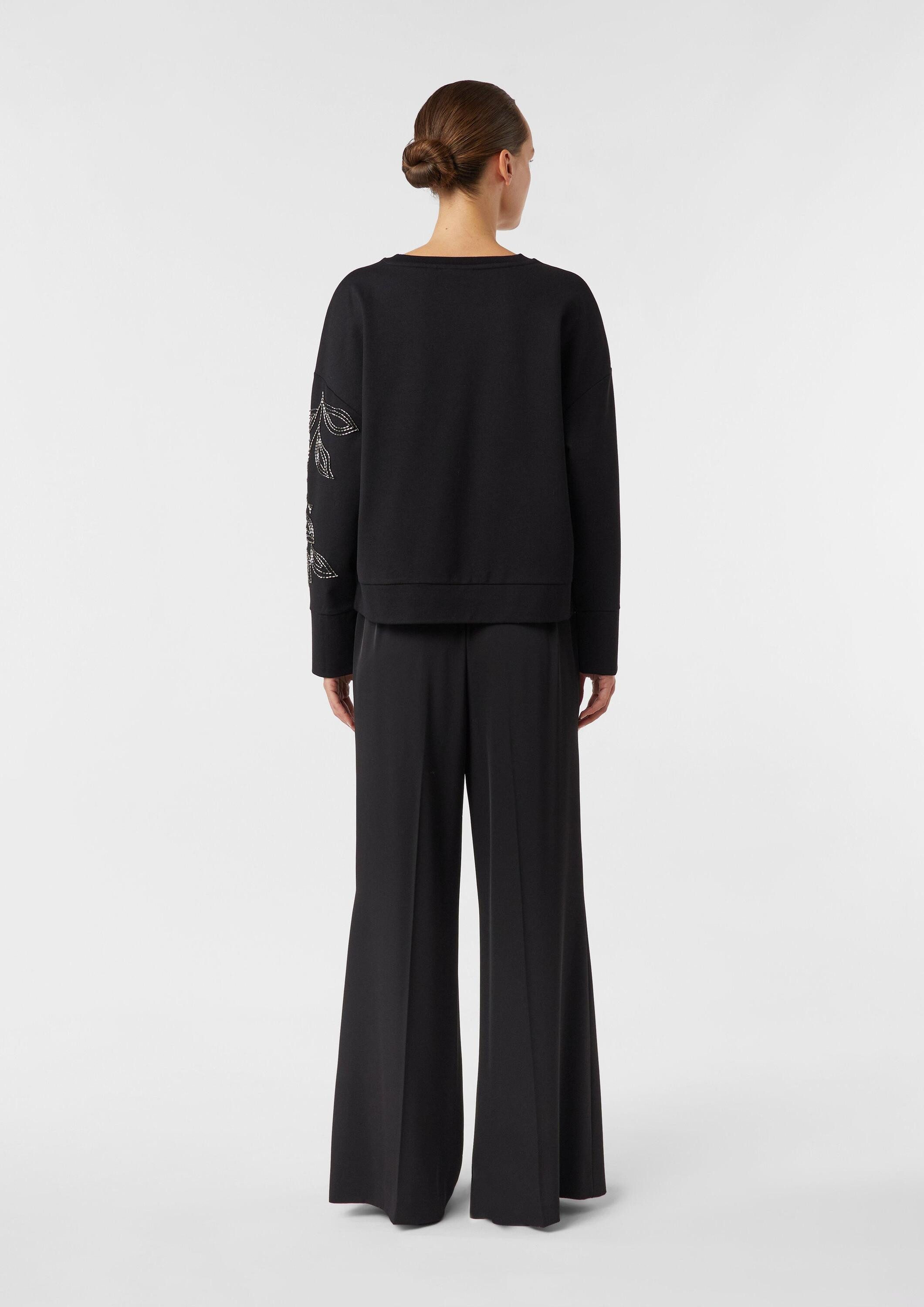 comma Sweatshirt Sweatshirt Sweatshirt mit Perlenstickerei