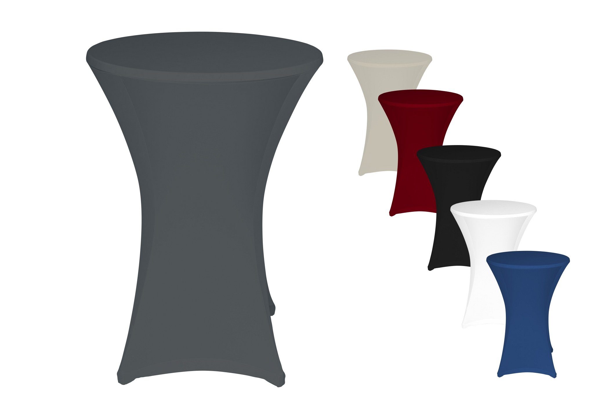 TexDeko Stehtischhusse 2er Pack Stretch-Hussen – verstärkte Fußtaschen für Bistrotisch, strapazierfähig, waschbar, bügelfrei