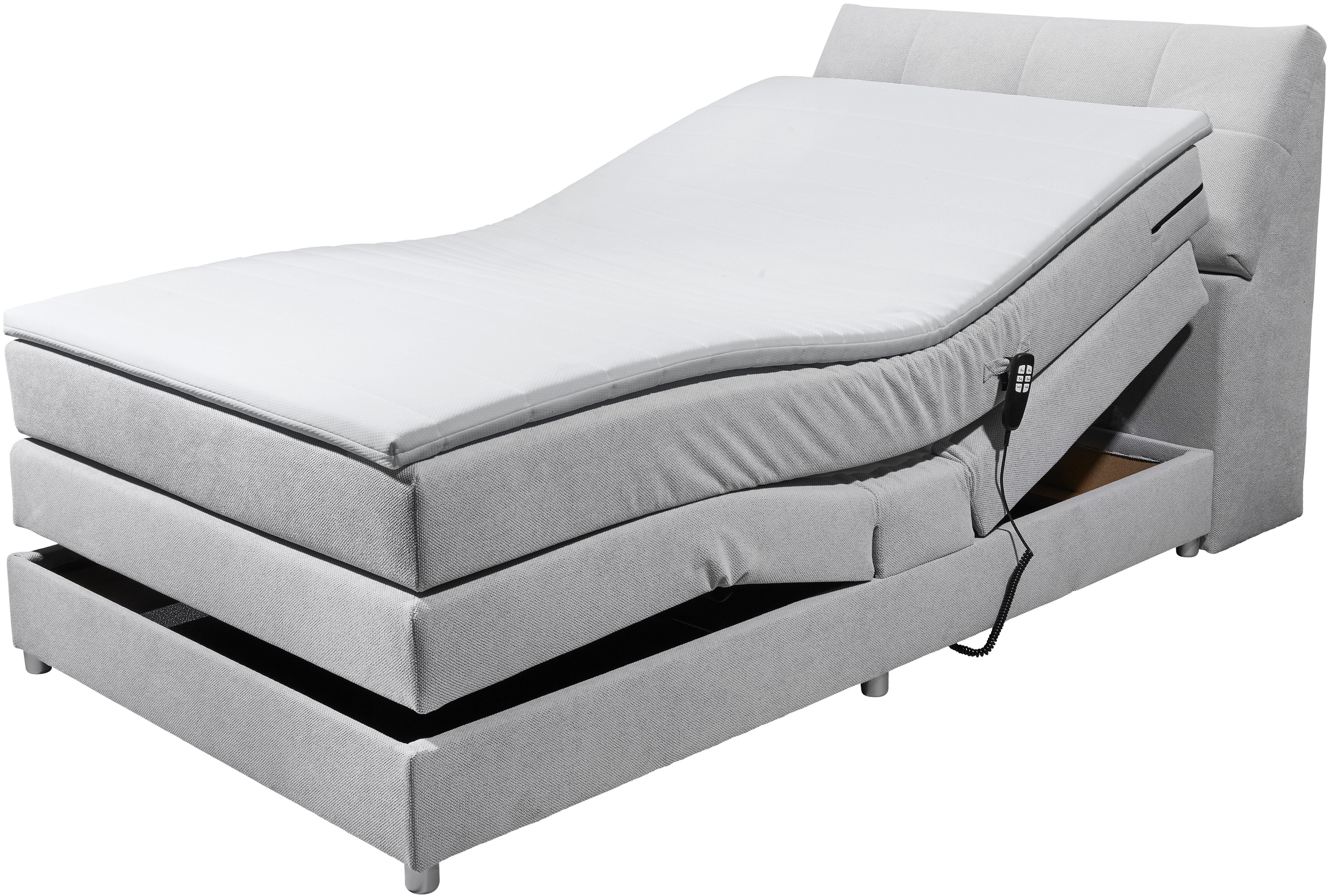 ED EXCITING DESIGN Boxspringbett Toulouse, inkl. Motor, inkl. Stauraum im Kopfteil