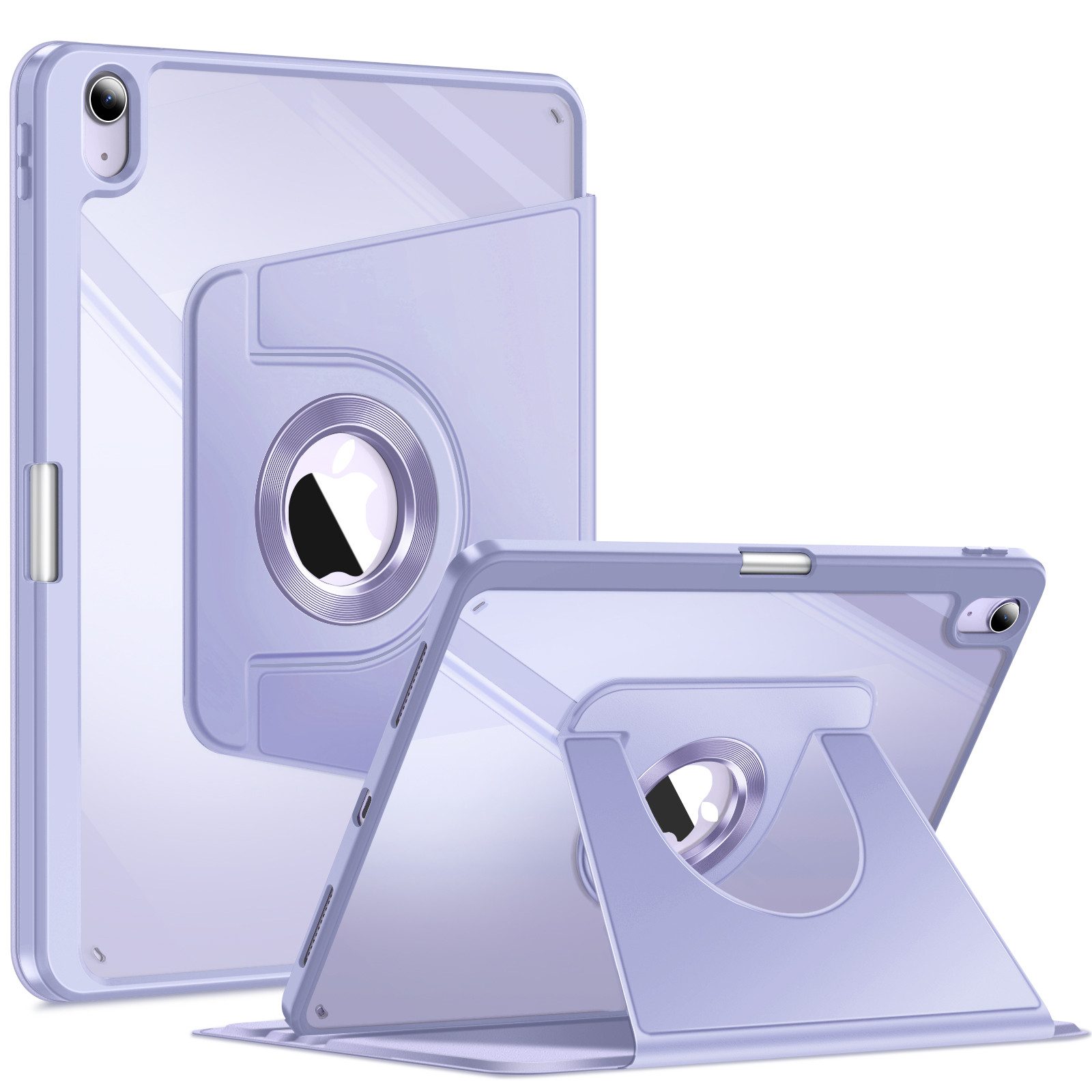Fintie Tablet-Hülle für iPad Air 11'' M4/M3/M2(2026/2025/2024), iPad Air 5/4 Gen 2022/2020 10,9 Zoll, mit Stifthalter, 360° drehbar, klar Acryl-Rückseite, stoßfestem Rahmen