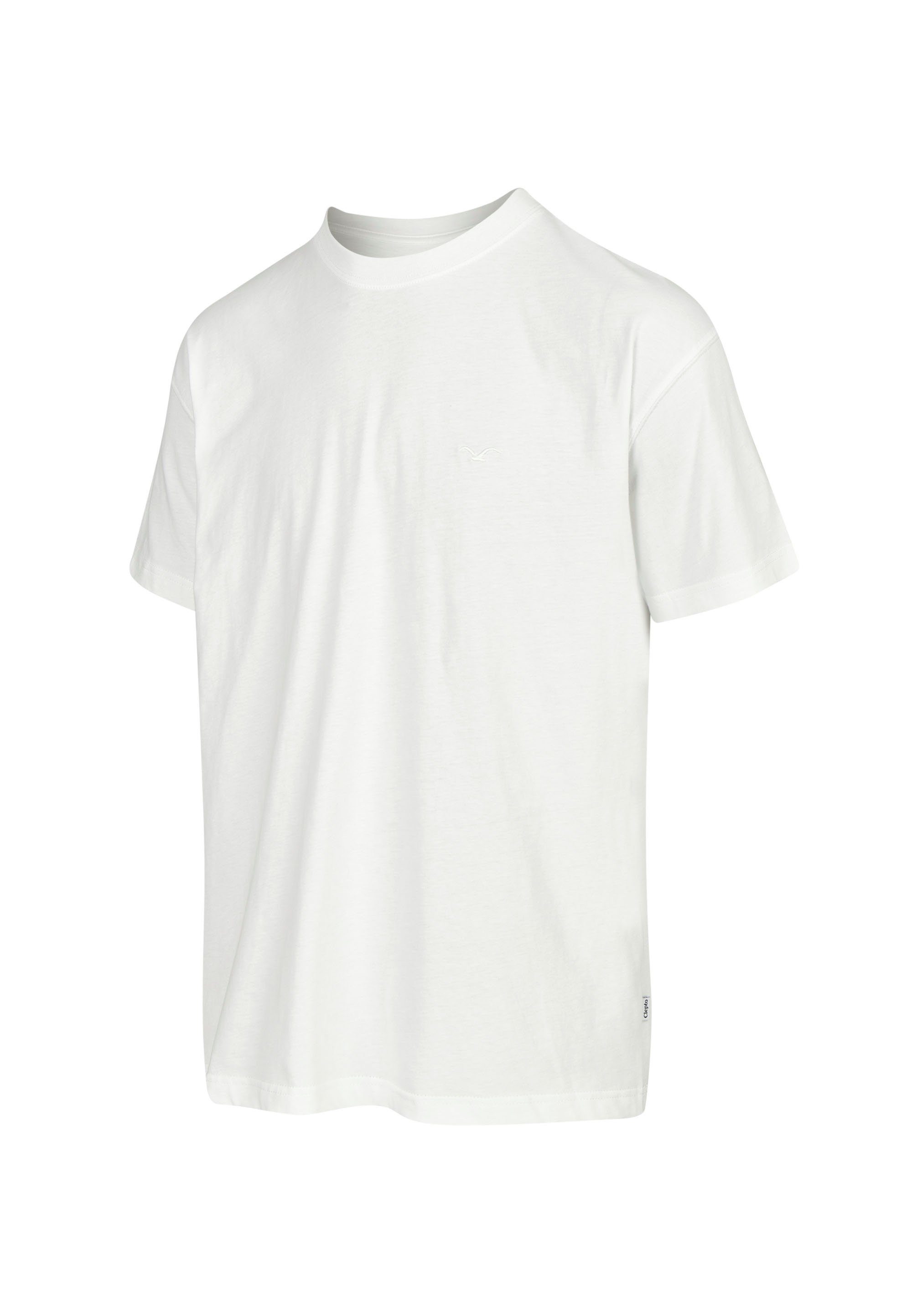 lockerem Schnitt (1-tlg) Oversize T-Shirt Cleptomanicx Ligull in weiß