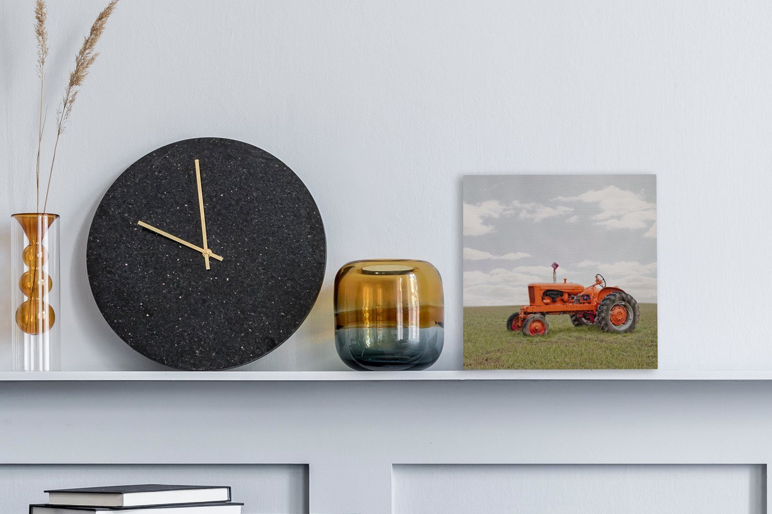 Räder Leinwandbild Leinwand - Vintage, - (1 St), Bilder für Schlafzimmer Wohnzimmer Traktor OneMillionCanvasses®