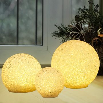 Haushalt International LED Dekolicht, Leuchtmittel inklusive, Warmweiß, LED Kugel Deko Wohnzimmer Kugelleuchte weiß Tischleuchte Kugeln