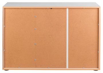 Kommode SOLO, B 106 cm, 3 Türen, 2 Schubladen, weiß, 1 höhenverstellbarer Einlegeboden