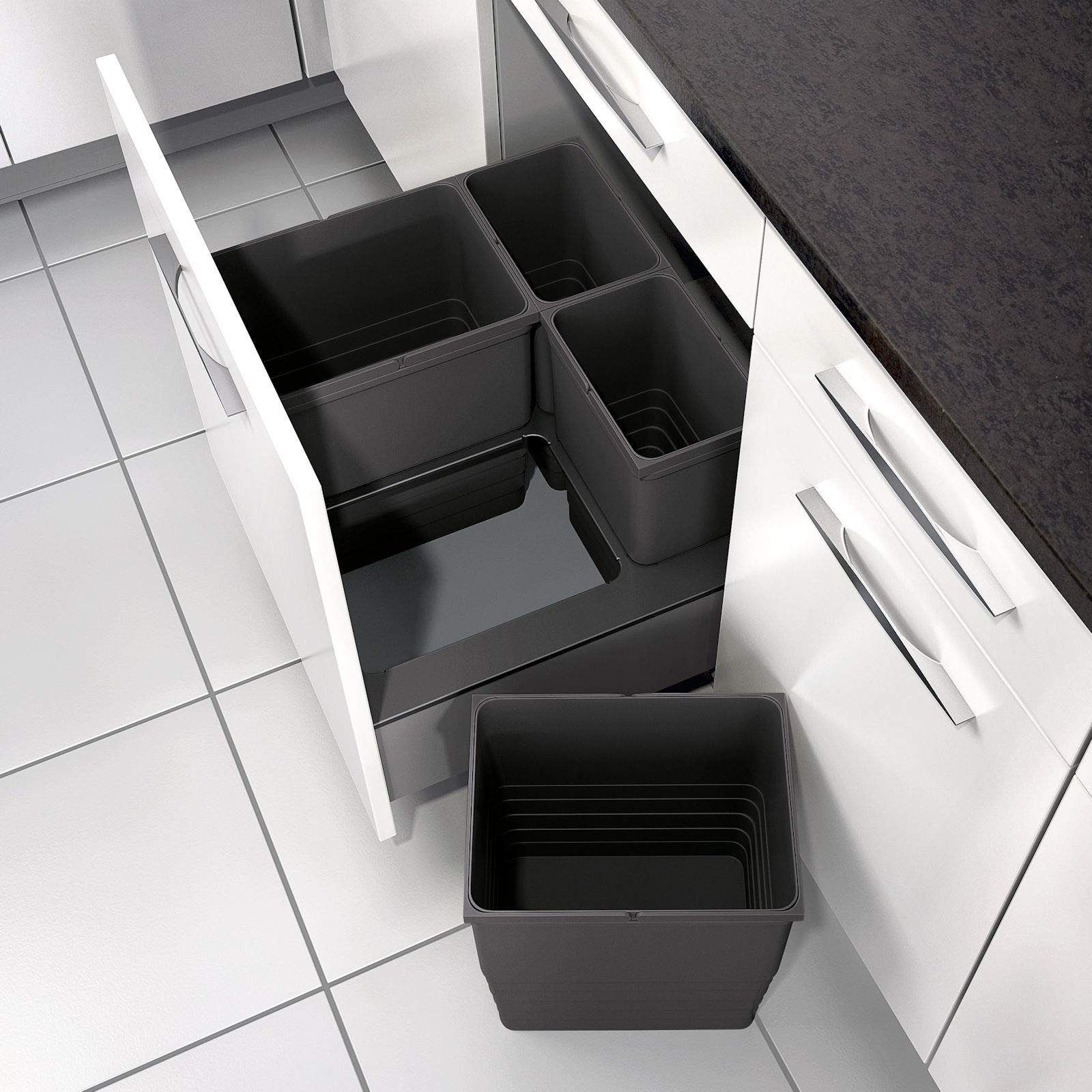 SO-TECH® Mülltrennsystem Ninka eins2vier Abfallsammler 6 Liter, 210 x 140 x 275 mm dunkelgrau 5135.11