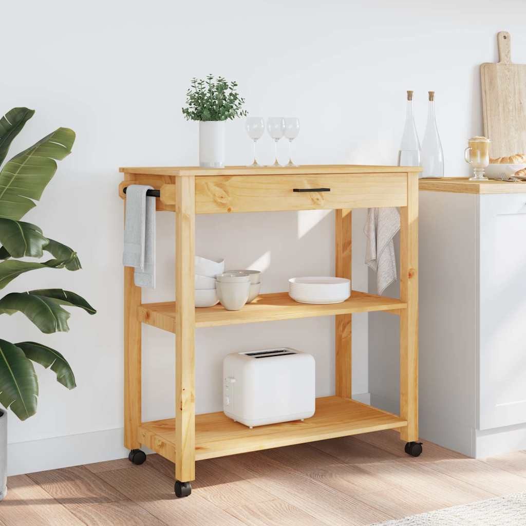 vidaXL Küchenwagen Küchenwagen MONZA 84x40x88,5 cm Massivholz Kiefer