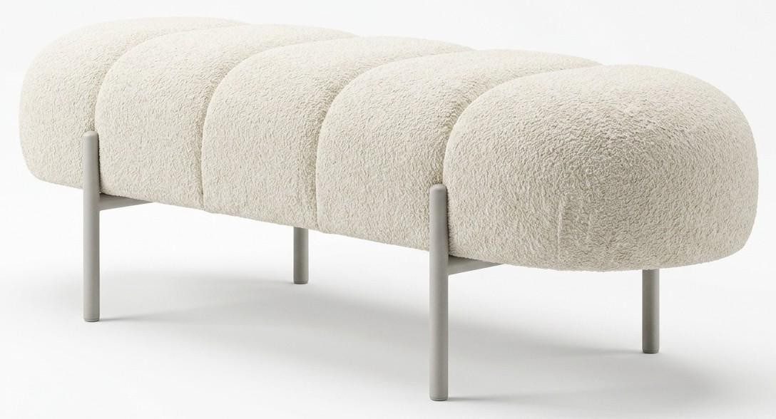 Xlmoebel Bettbank Bank Stil modern beige weich bequem komfortabel Schlafzimmer (1-St., 1-tlg)