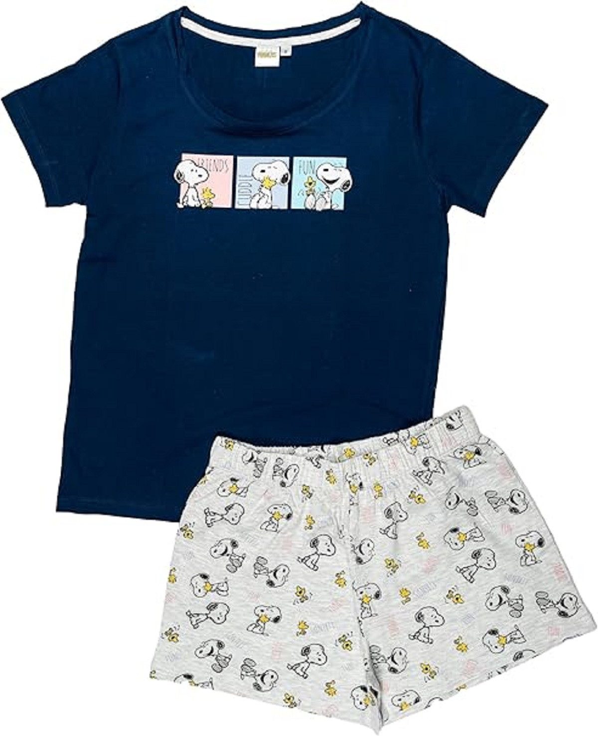 Snoopy Schlafanzug Pyjama Set Damen Baumwolle Ärmellos mit Tanktop und Shor günstig online kaufen