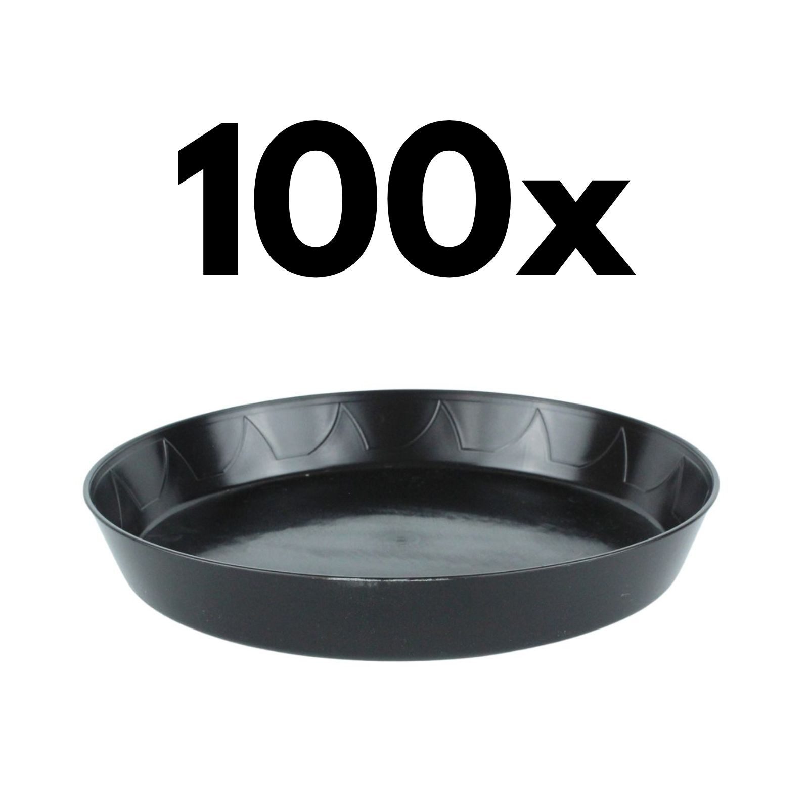 Growbird Blumentopfuntersetzer 100 x Untersetzer Rund, Schwarz, Ø21,5 cm, 100-tlg.