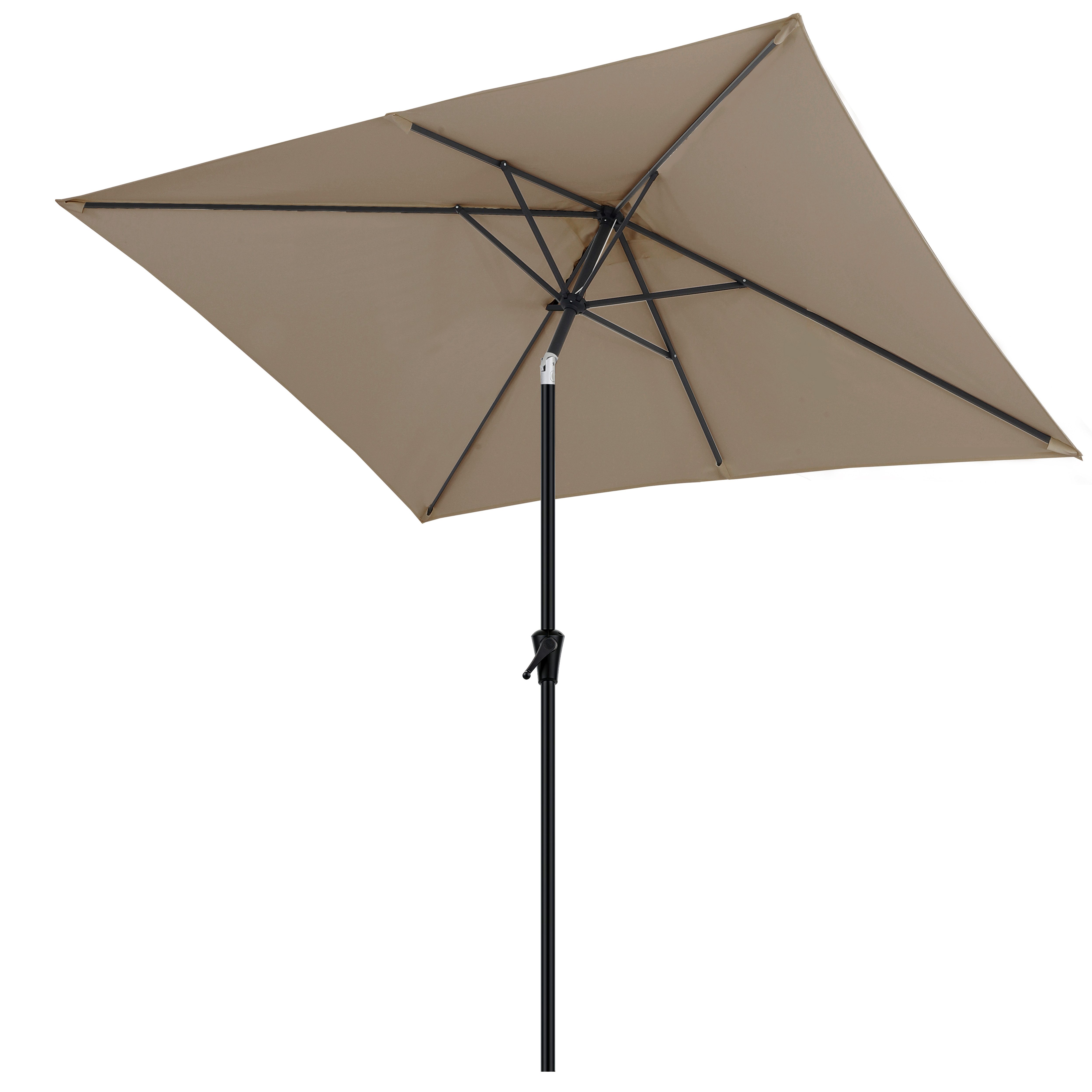 Sekey Rechteckschirm 300 x 200 cm Sonnenschirm Aluminium Marktschirm Rechteckig, mit Kurbel, Sonnenschutz UV50+, Gartenschirm Knickbar