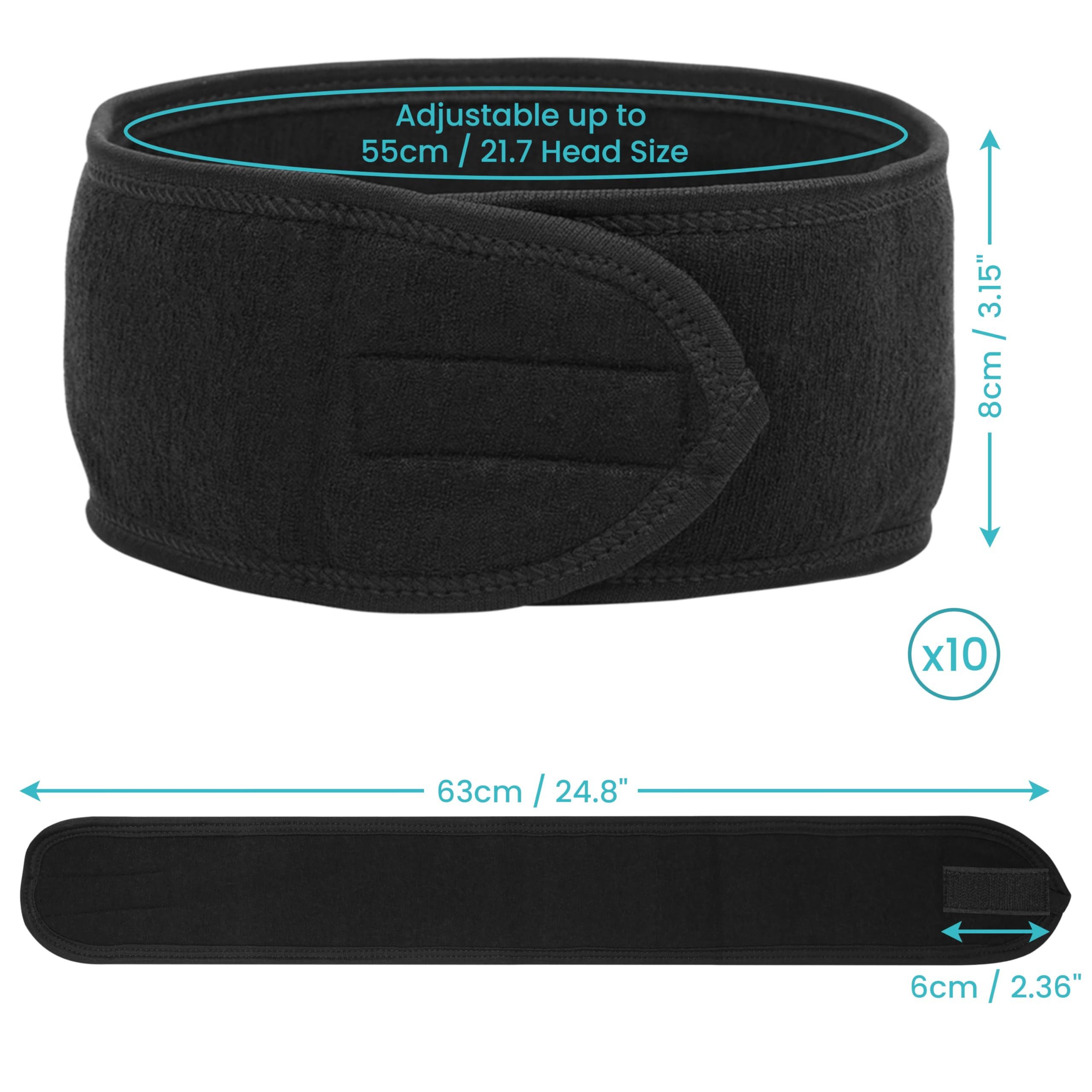 Belle Vous Haargummi Belle Vous 10er-Pack Kosmetik Stirnband schwarz - Ruts günstig online kaufen