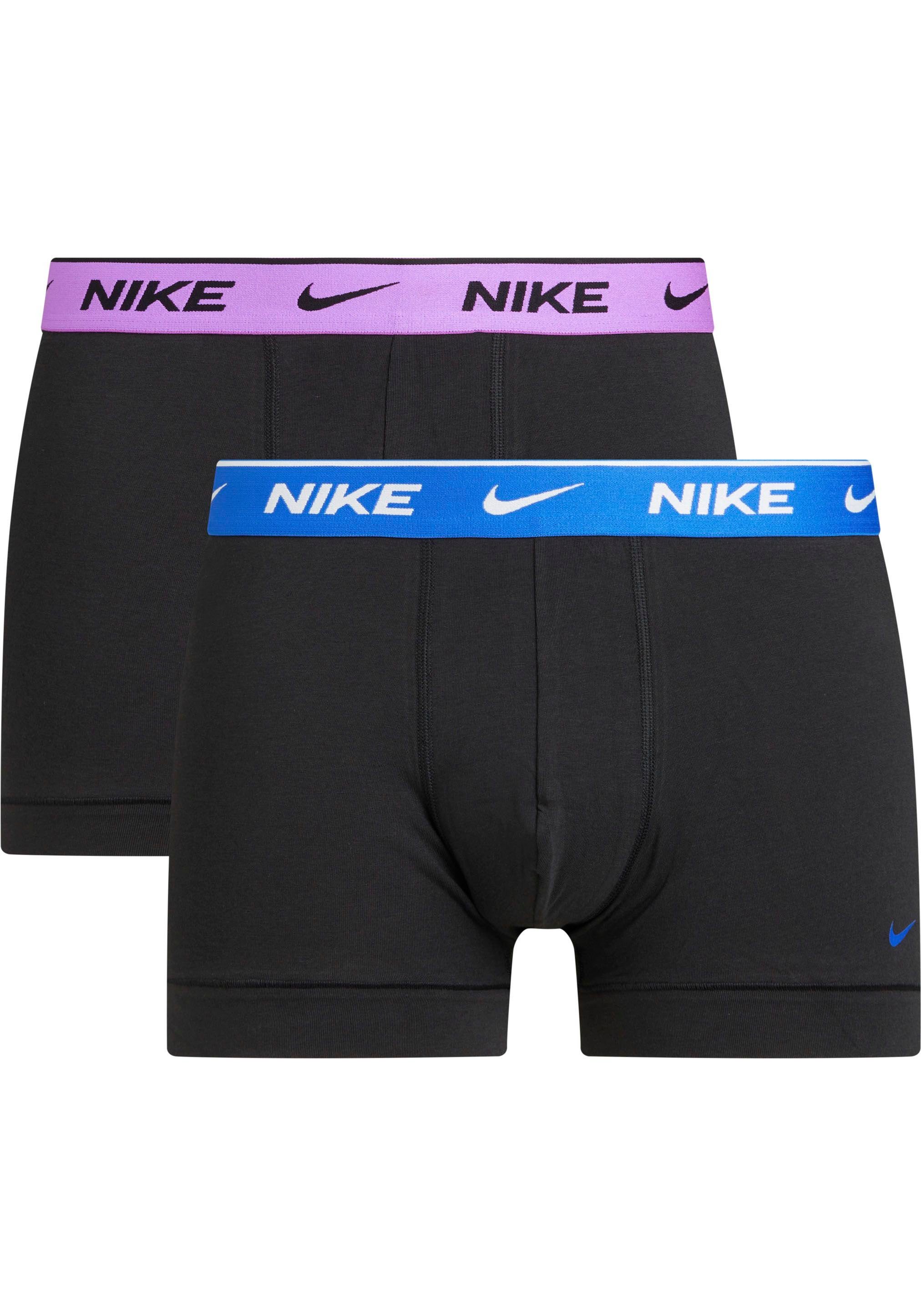 NIKE Underwear Trunk TRUNK 2PK (Packung, 2er-Pack) mit NIKE Logo-Elastikbund (2 Stück) BLACK/_HYPER_ROYAL_WB/FUCHSIA_DREAM