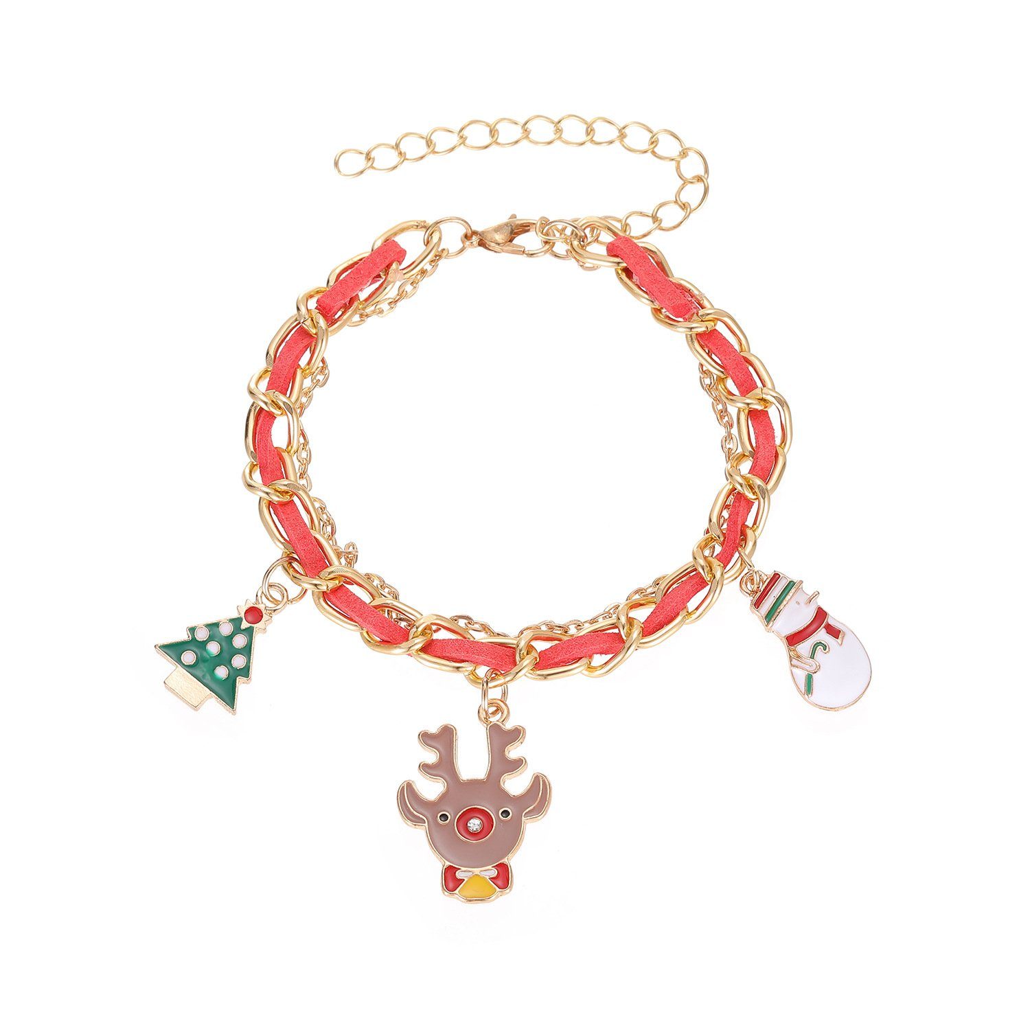 DIY Invanter Bettelarmband inkl Armband, Anhänger Weihnachtsgeschenke Schneeflocke Weihnachtsbaum Weihnachten Geschenktasche ,