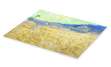 Posterlounge Forex-Bild Vincent van Gogh, Weizenfeld mit Schnitter bei aufgehender Sonne, Wohnzimmer Malerei