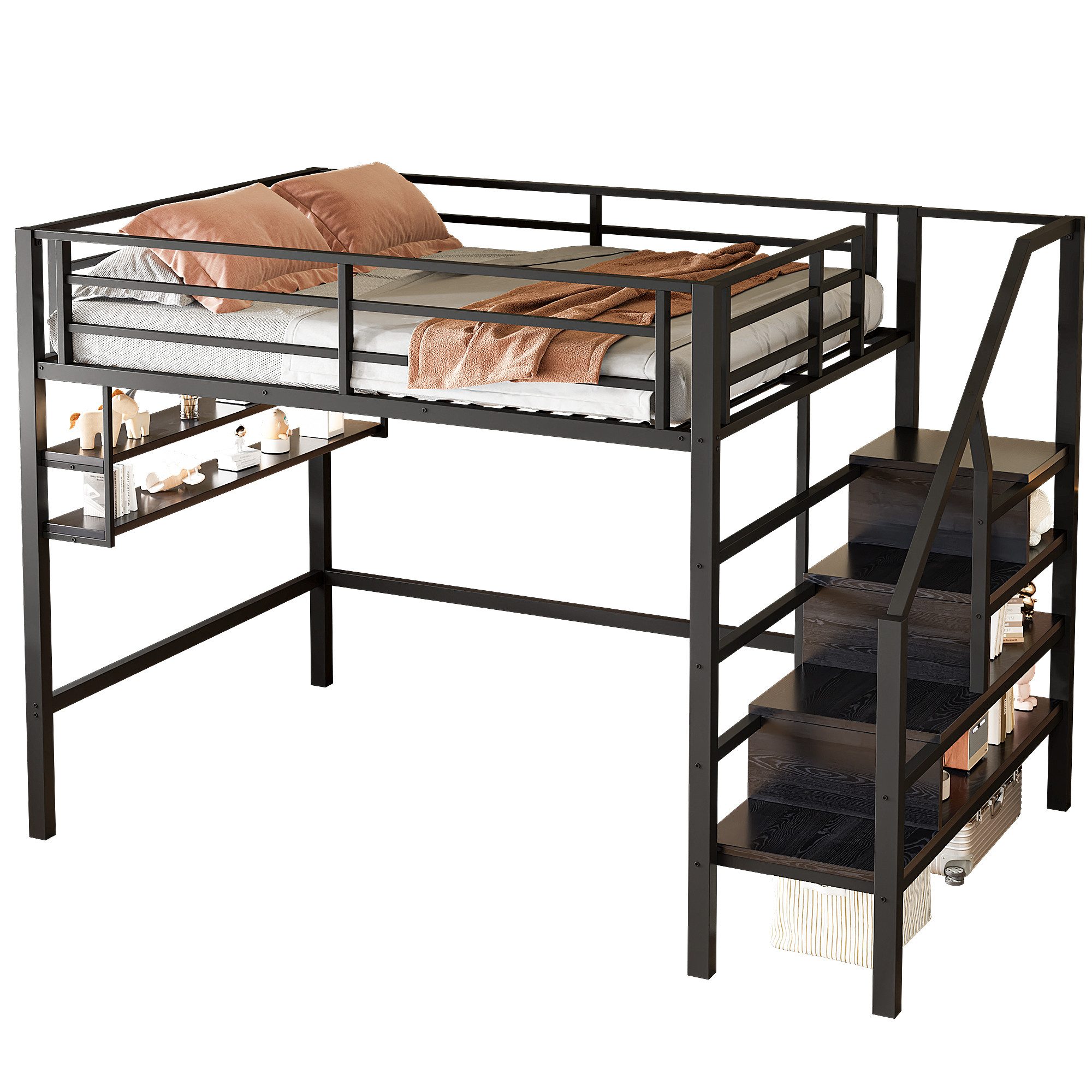 HAUSS SPOLE Hochbett 140x200cm mit Einlegeböden, günstig online kaufen