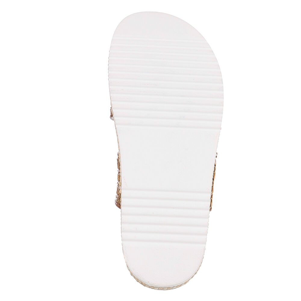Ital-Design Bequeme Damen-Sandalen mit geflochtener Oberflächenstruktur Plateausandaletten (89542876) Flach Pantoletten in Camel – Bild 3 von 5