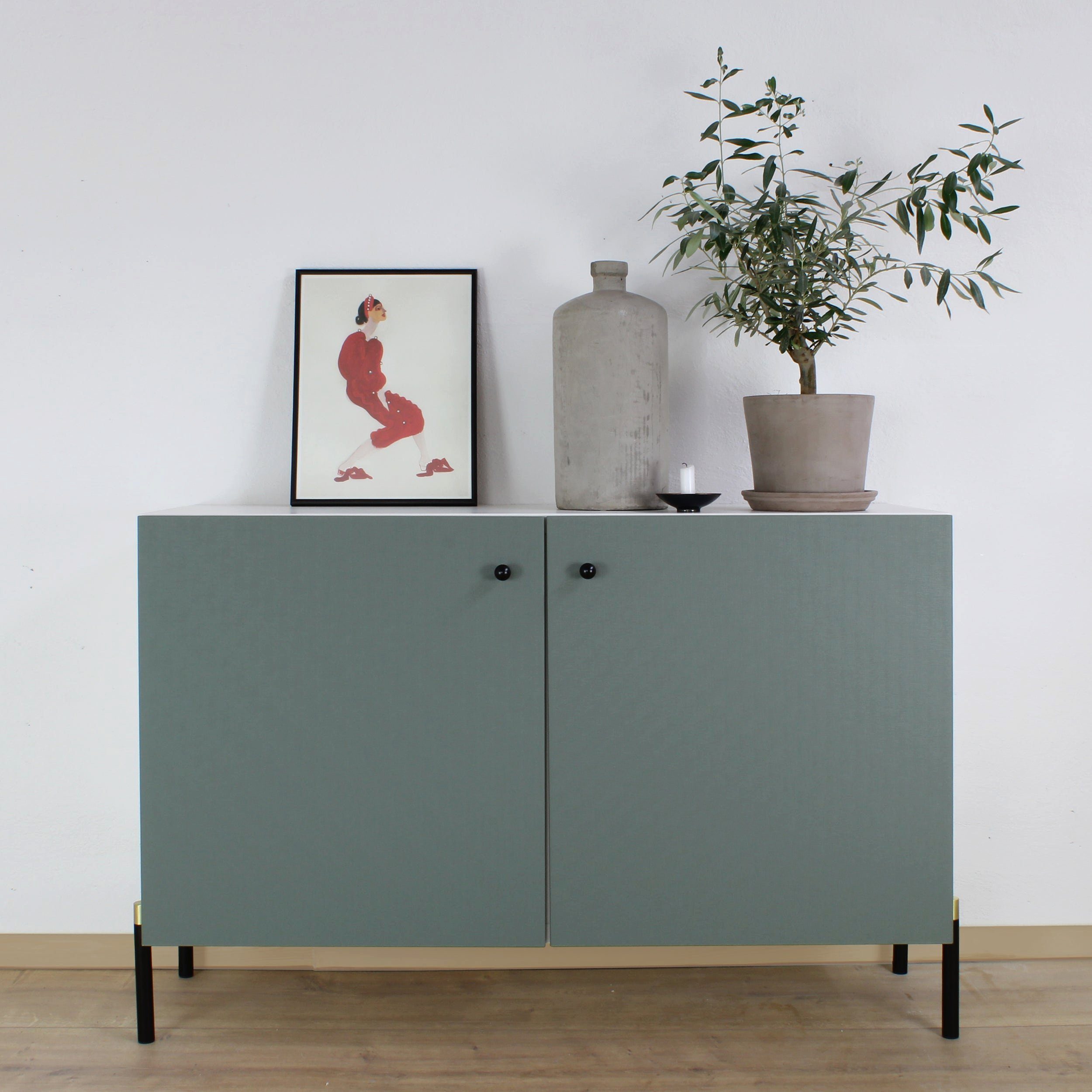 Natural Goods Berlin Möbelfuß OUTSTANDING, (4-St), Möbelfüße für Betten, Sofas und Schränke, H 16cm, Schwarz