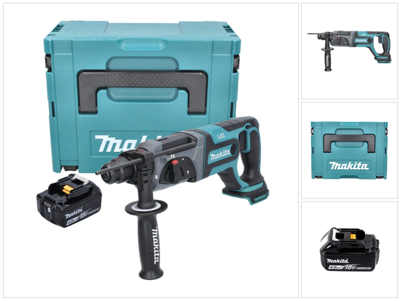 Makita Akku-Bohrhammer DHR 241 M1J Akku Bohrhammer 18 V 2,0 J SDS plus + 1x Akku 4,0 Ah