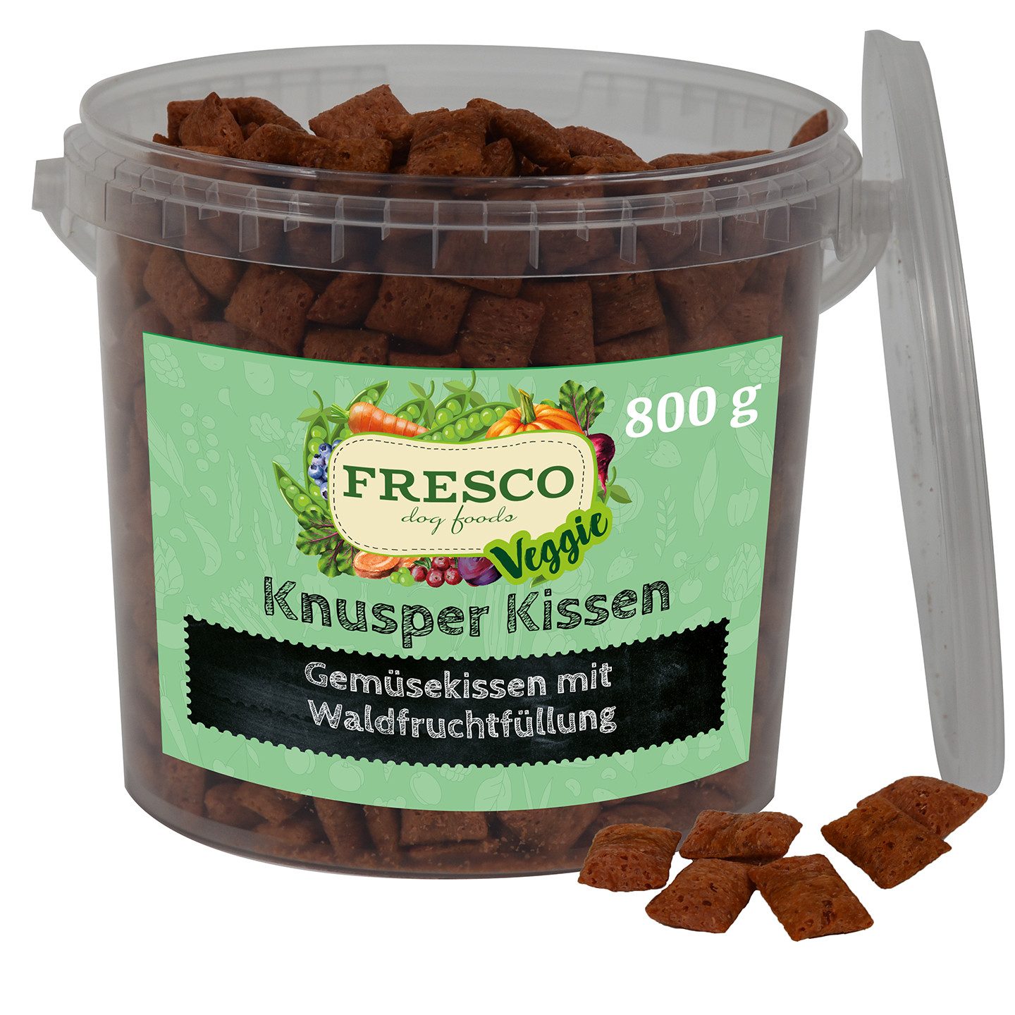 Fresco Dog Knusperkissen Vegan 800g, gesunde Hunde Leckerli, Snack für: Hunde, Getreidefrei & zuckerfrei