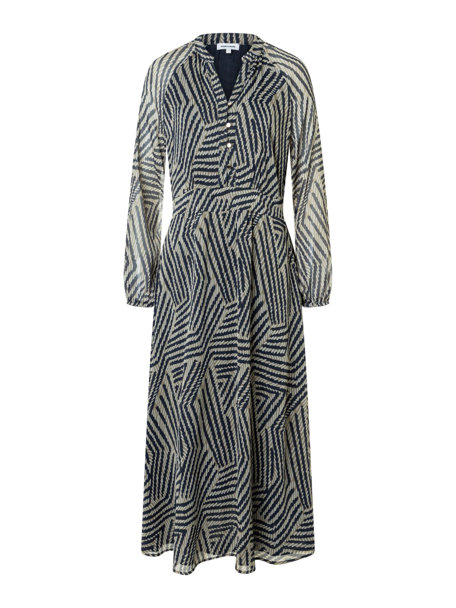 MORE&MORE Blusenkleid Blusenkleid lang gemustert günstig online kaufen
