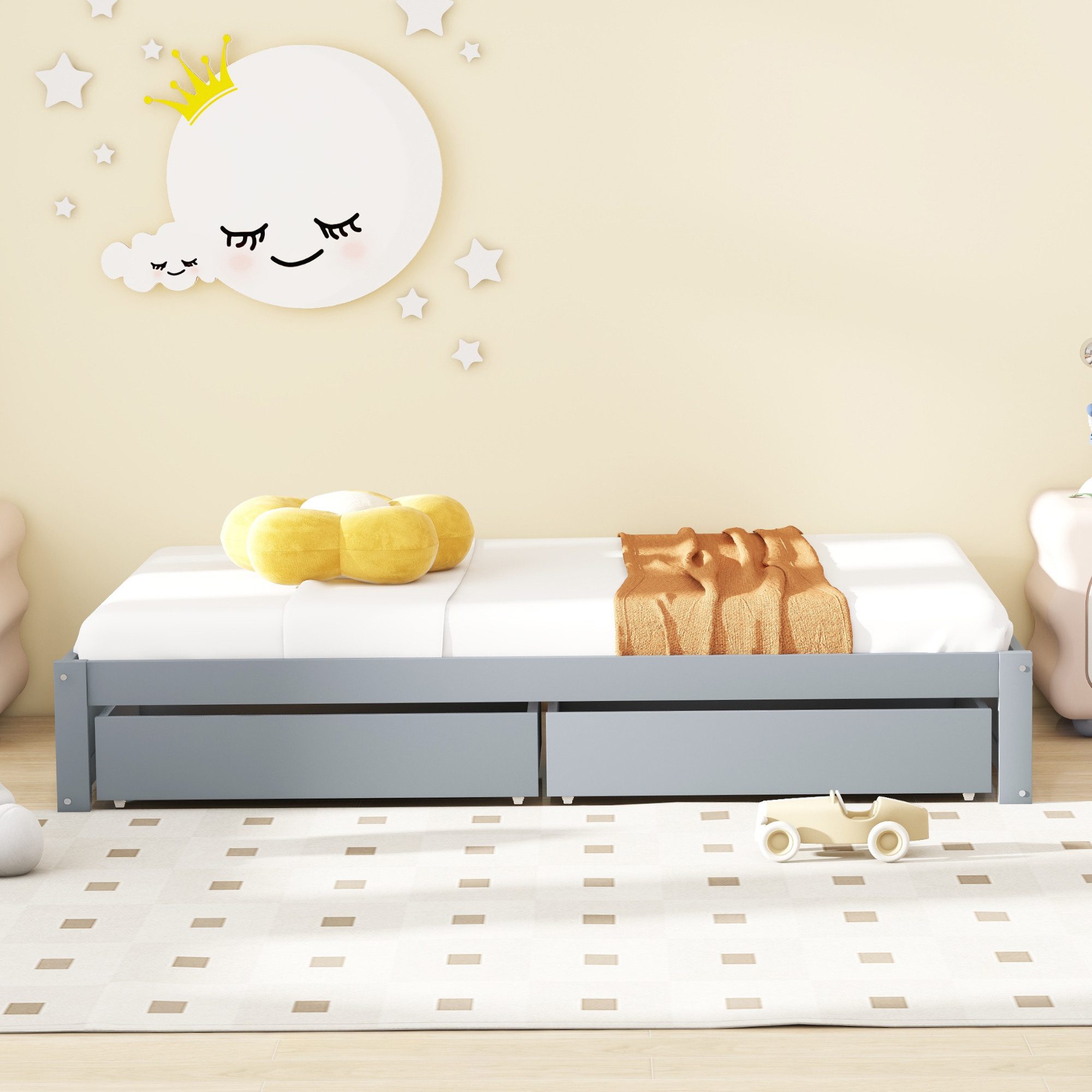 Flieks Kinderbett, Holzbett Einzelbett Bodenbett mit günstig online kaufen