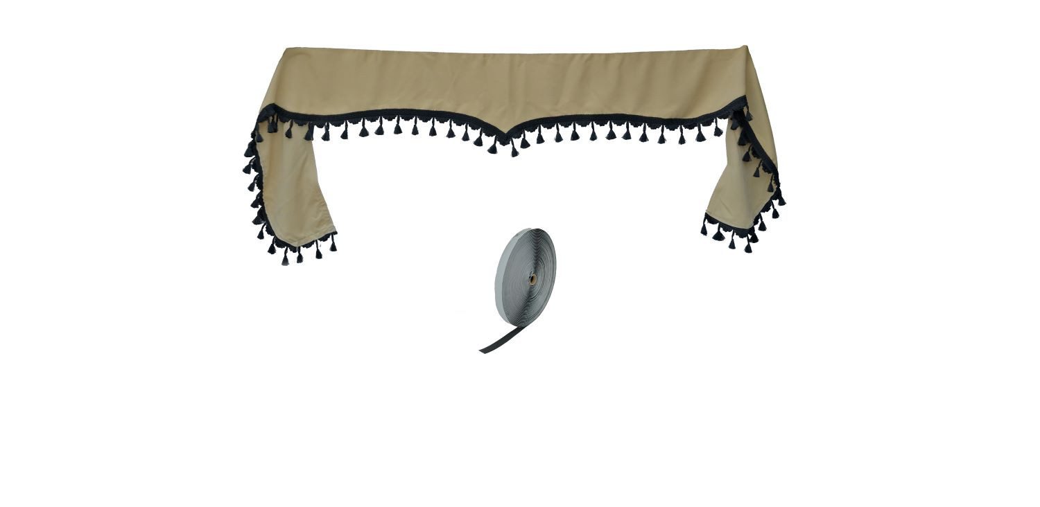 Gardinen by Justyna Scheibengardine Lkw Sonnenschutz Beige (1 St), Klettband, Lichtschutz, Truckvorhang,Sichtschutz,Lkw Gardine