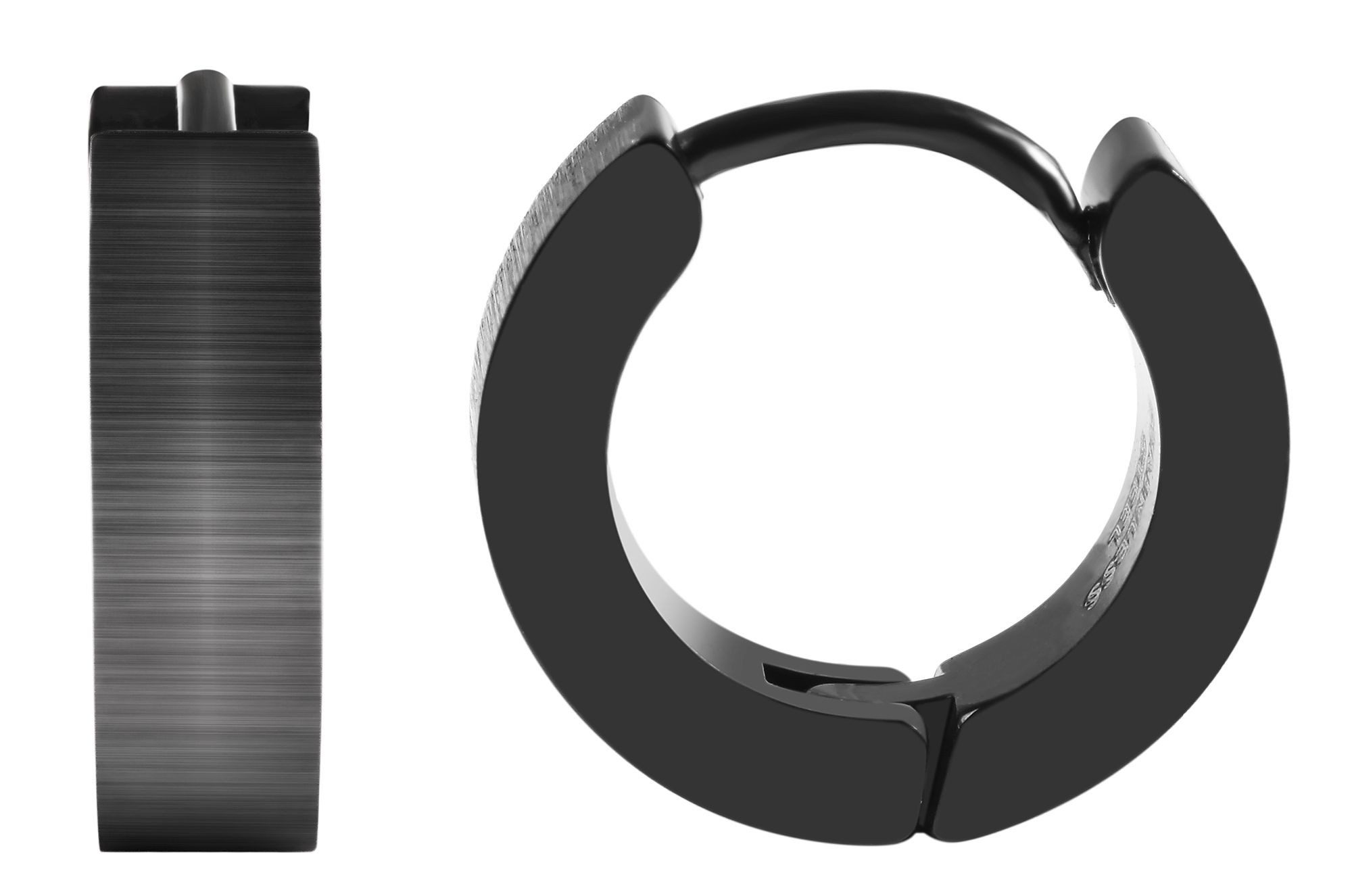 Valentinstagsgeschenk AKZENT Ohrring-Set Shelly Creolen Ohrringe Edelstahl silber Damen wasserfest (Paar), schwarz, Schwarz03