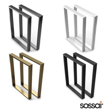sossai® Tischgestell Stahl Tischkufen 50-70cm x 72cm in Gold (2-St)