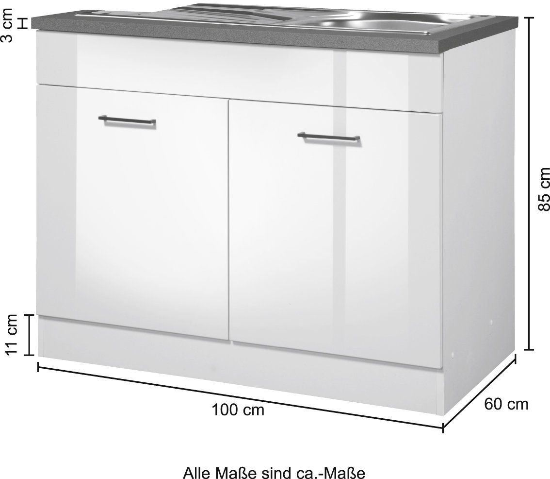 KOCHSTATION Spülenschrank KS-Trier Breite 100 cm, inklusive Einbauspüle – Bild 5 von 5