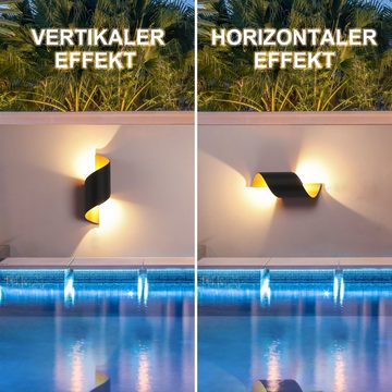 WILGOON Wandleuchte 10W Wandleuchten, Moderne Wandlampe Auf&ab Lichtstrahl, Warmweiß, LED Wandbeleuchtung, für Garten, Wohnzimmer, Badezimmer, Schlafzimmer