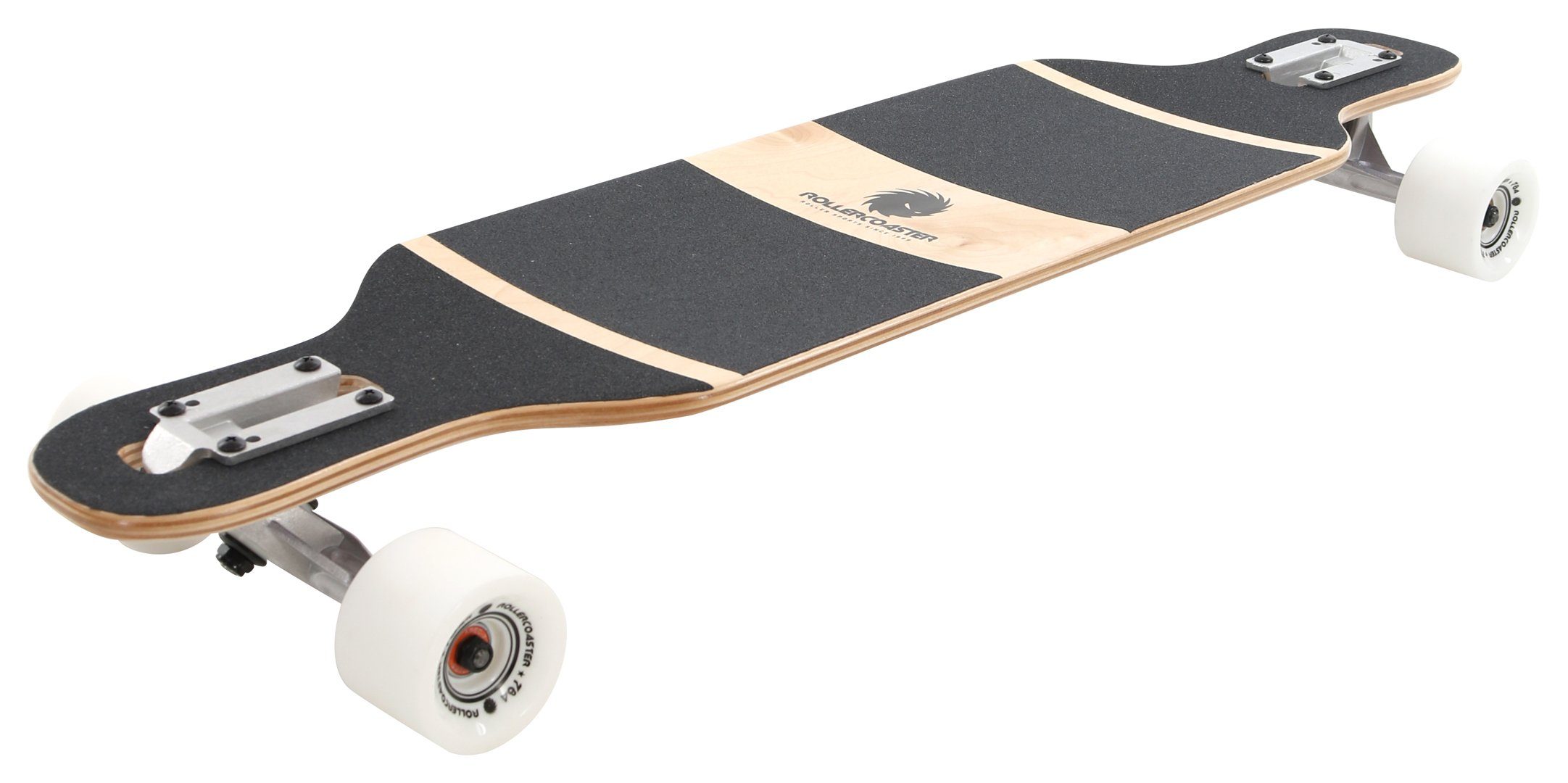 Rollercoaster Longboard PALMS ONE black + Longboard THE + STRIPES FEATHERS EDITION Through STRIPES Drop