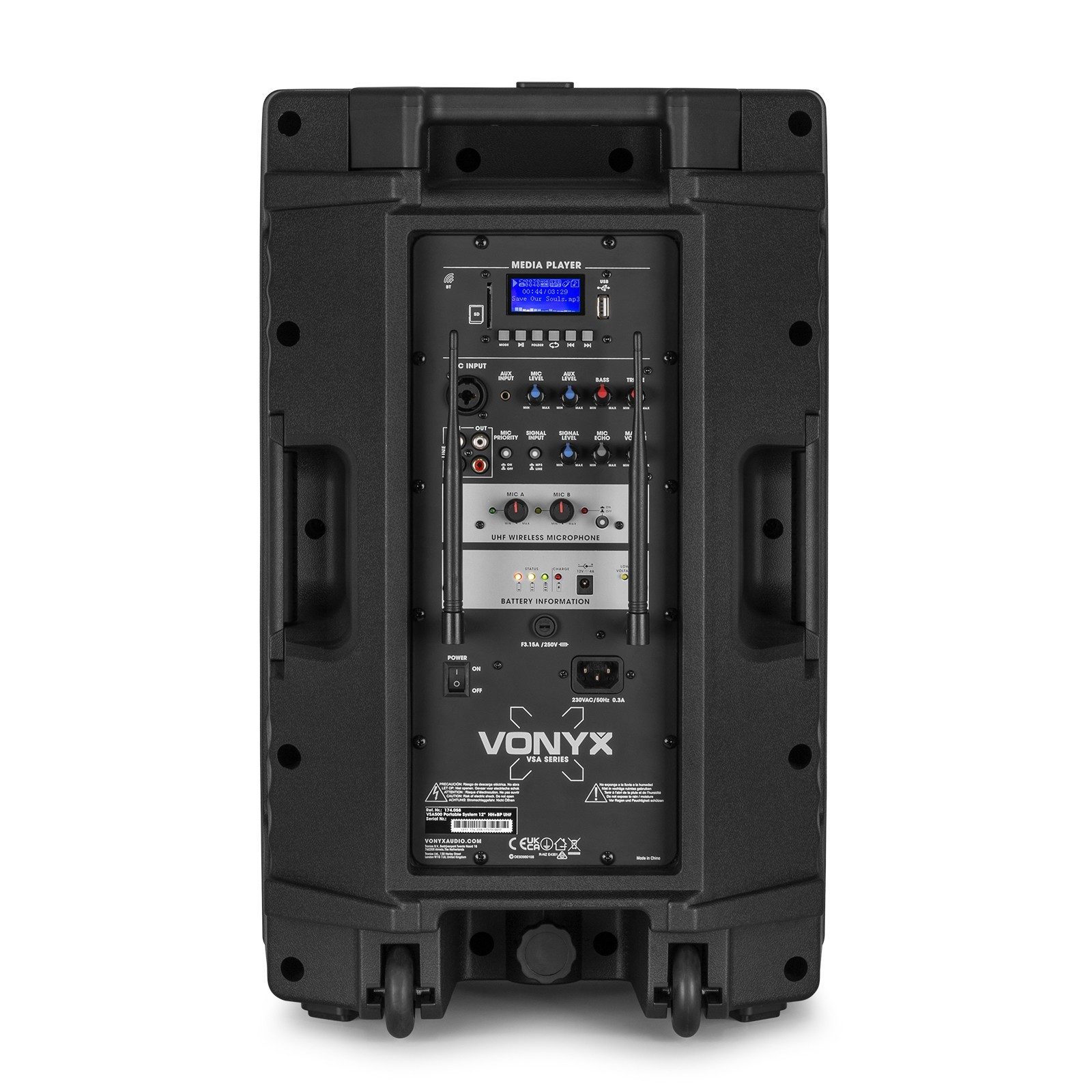 Vonyx Vonyx VSA500-BP 12" Tragbares Akku Lautsprecher System Einbaulautsprecher – Bild 4 von 5