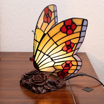 BIRENDY Stehlampe Tischlampe Tiffany-Style Schmetterling 203 Leuchte Dekorationslampe