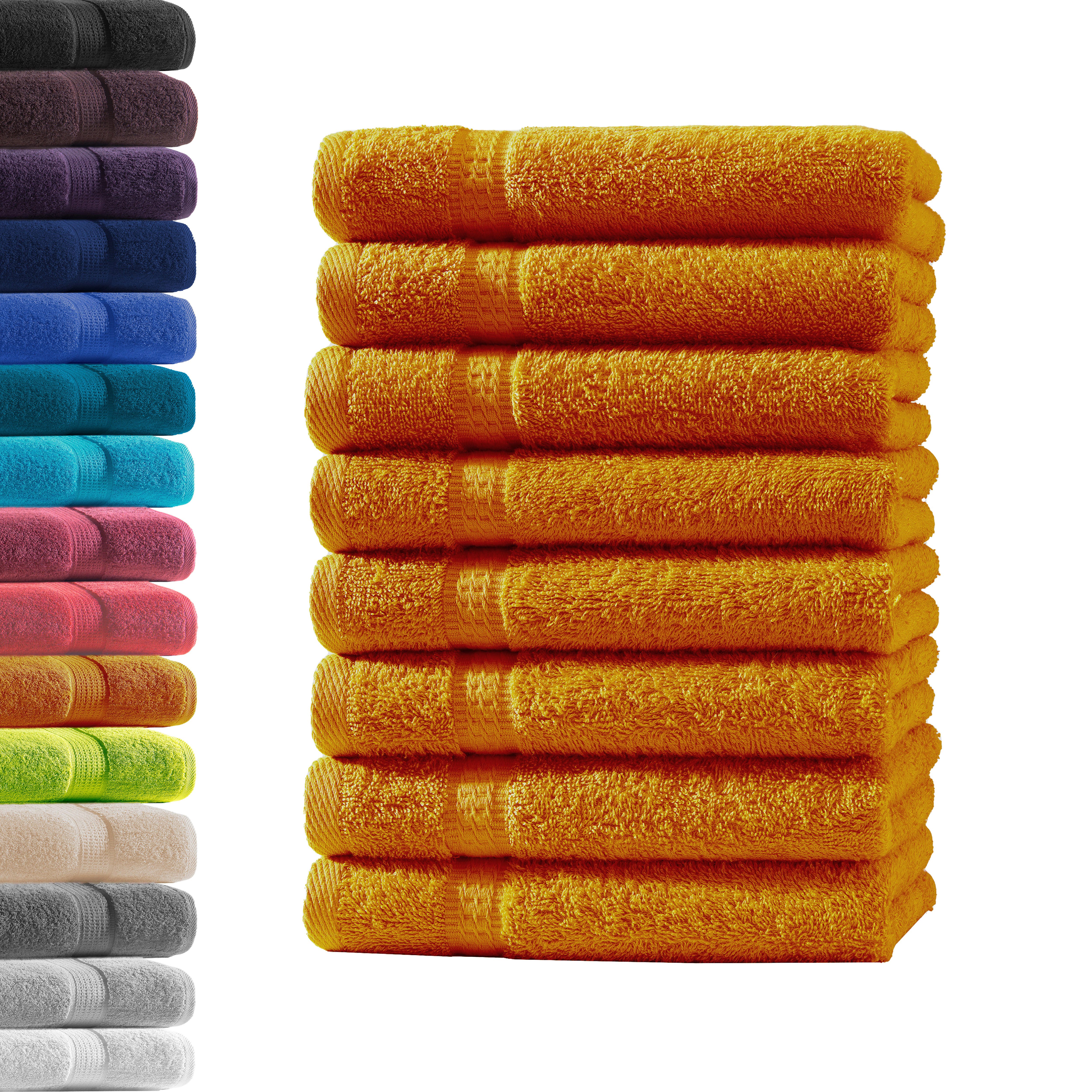 Hometex Premium Textiles Handtuch in Premium Qualität 500 g/m², Feinster Frottier-Stoff 100% Baumwolle, 8x Gästetuch, weich, saugfähig, extra schwer & flauschig
