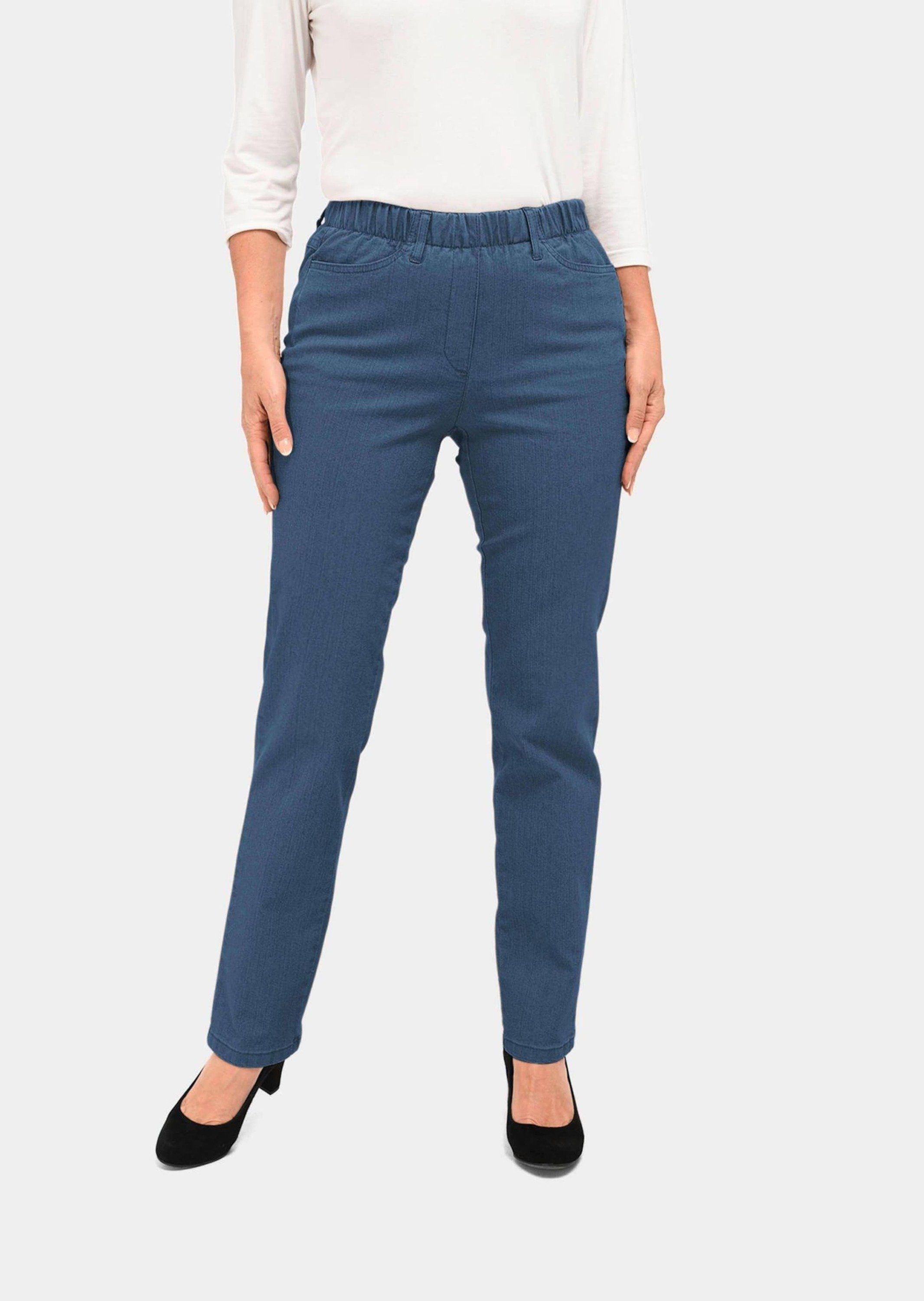 GOLDNER Bequeme Jeans Klassische Jeansschlupfhose LOUISA hellblau