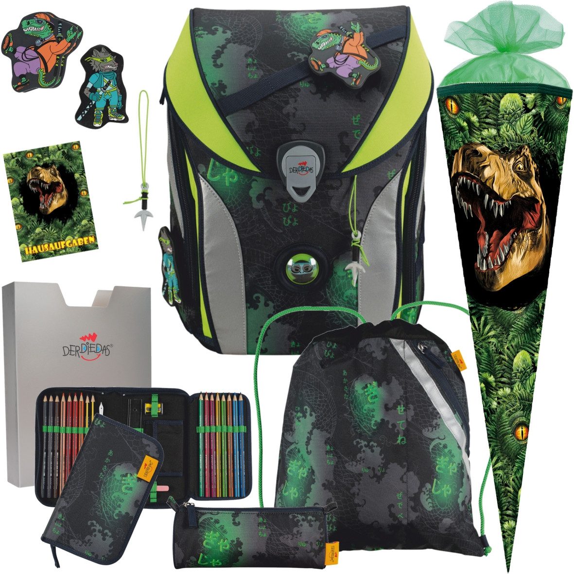 DerDieDas® Schulranzen 1.Klasse ErgoFlex Max in unterschiedlichen Sets (7-tlg)