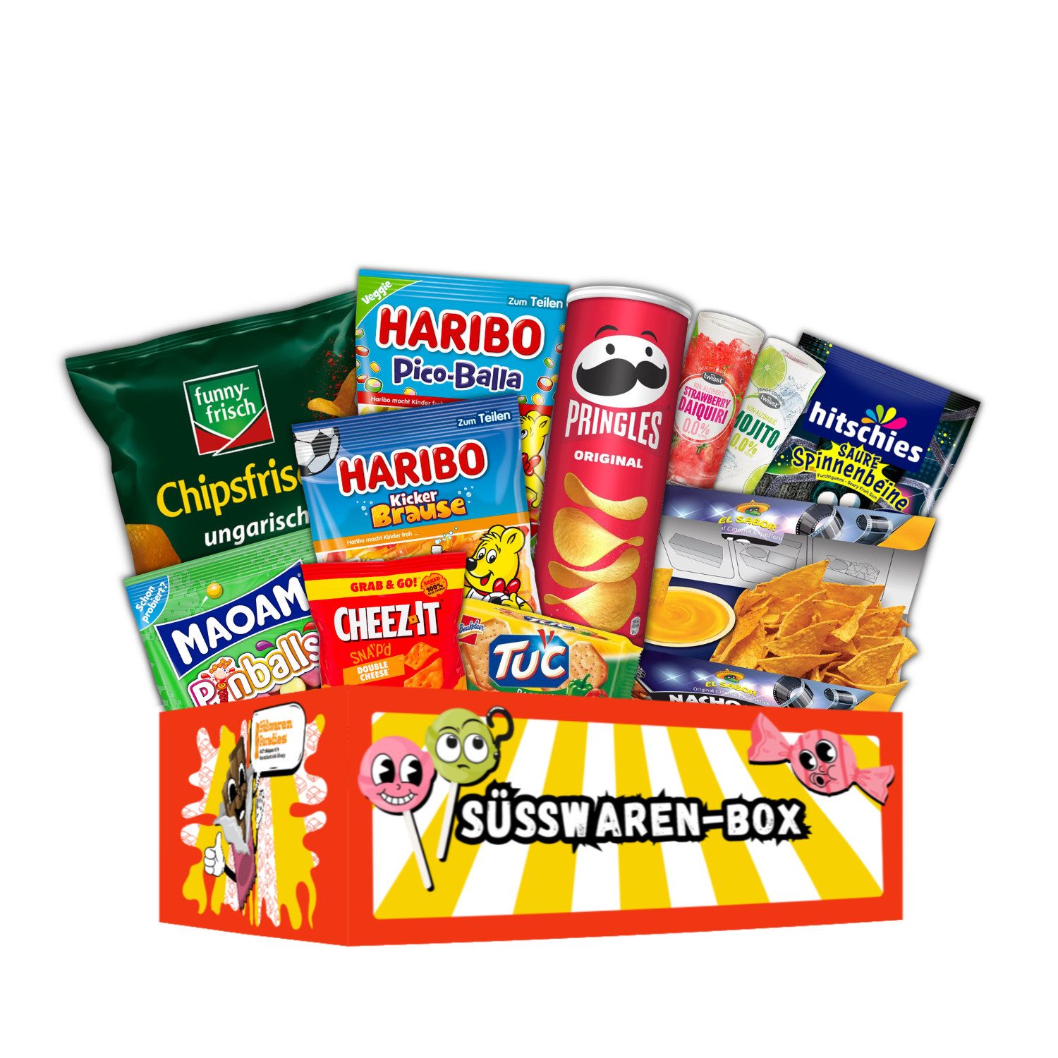 Fruchtgummi Bären & Co. Süßigkeit, Mega Paradies Snack Mix Box mit Chips Cracker Fruchtgummi 1770g