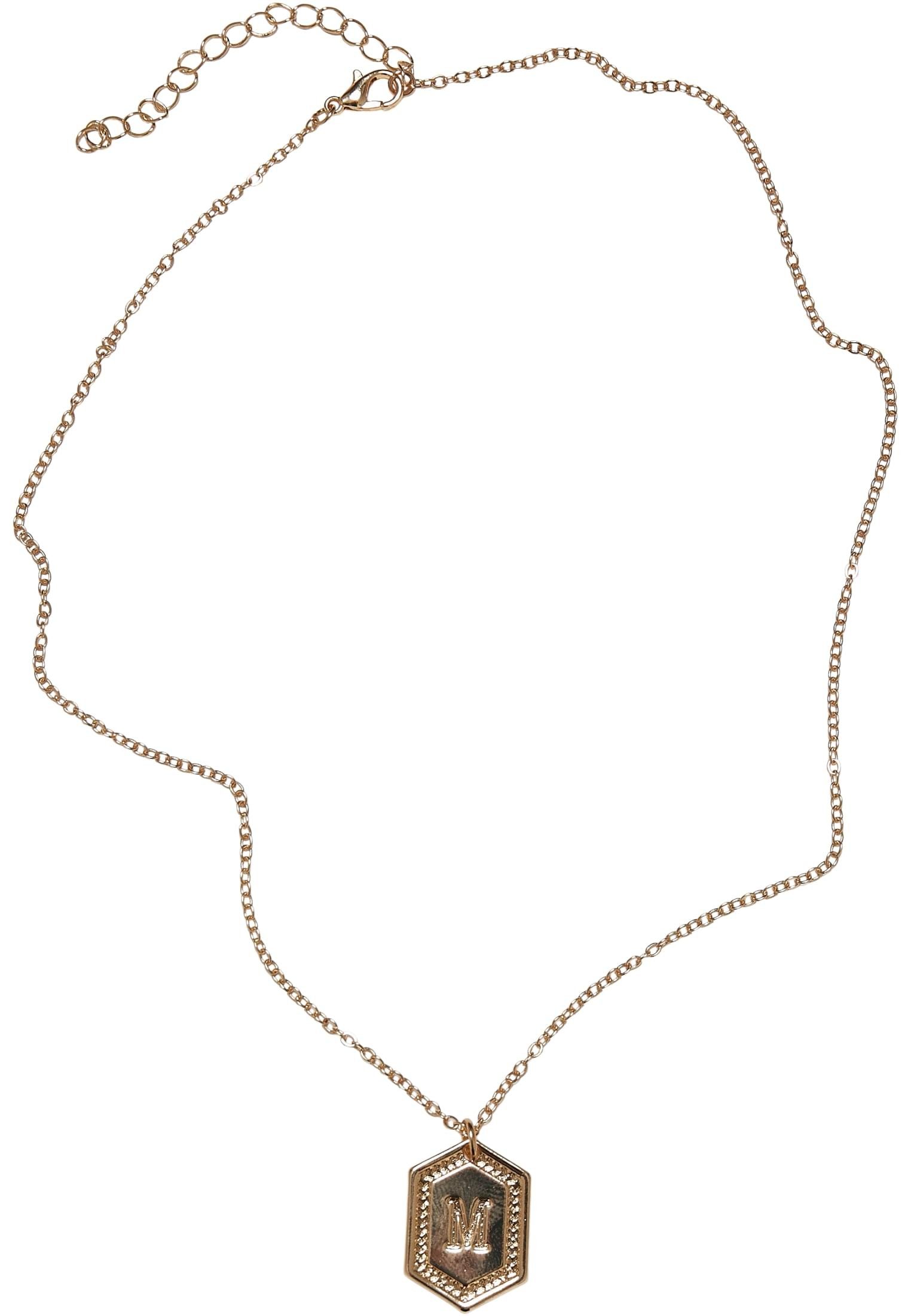 URBAN CLASSICS Edelstahlkette Accessoires Letter Basic Necklace M