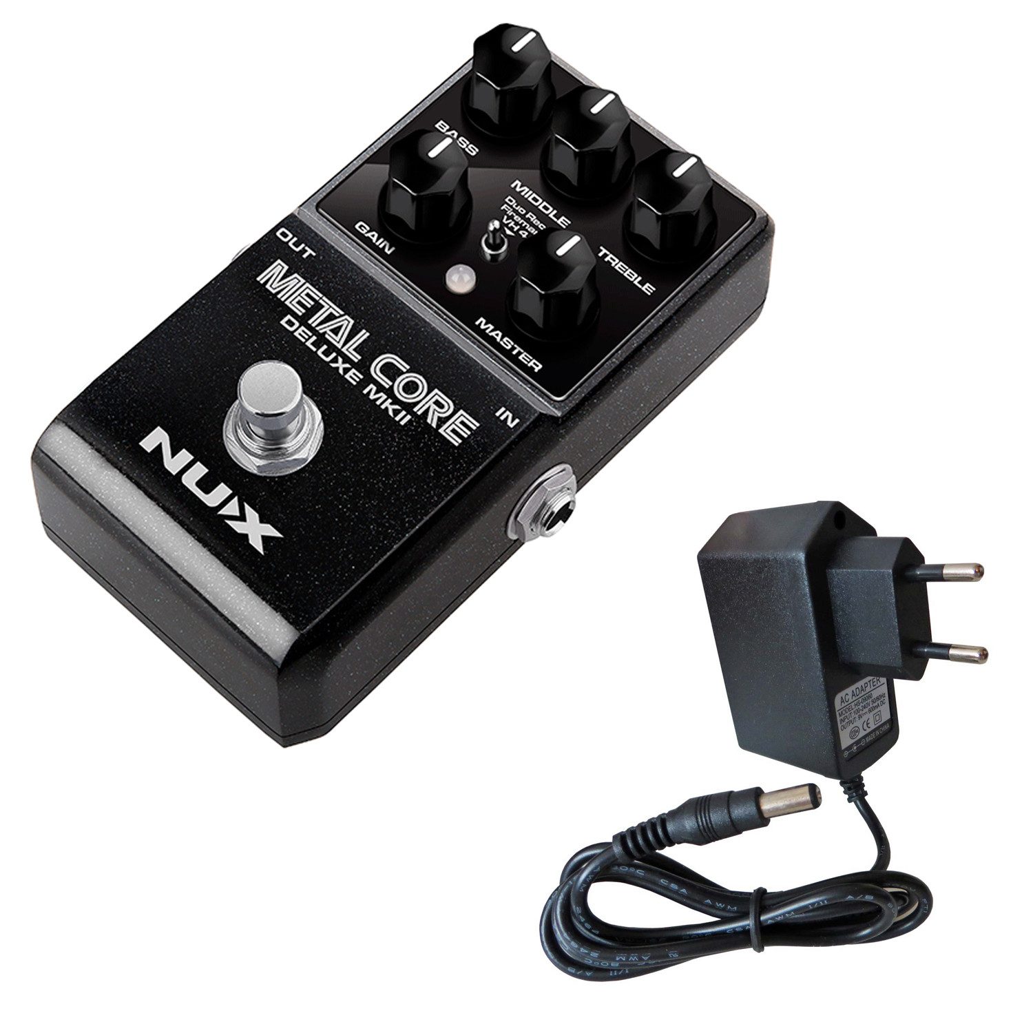 E-Gitarre Nux Effektgerät Metal Core Deluxe MKII Preamp Pedal mit Netzteil