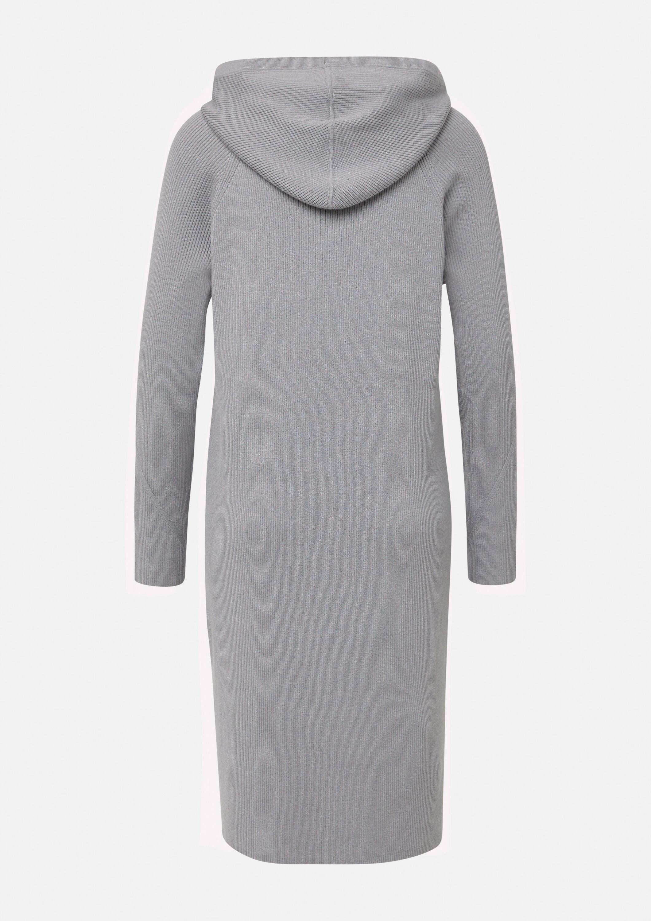 comma Midikleid Kleid Strickkleid mit Kapuze und Raglanärmeln