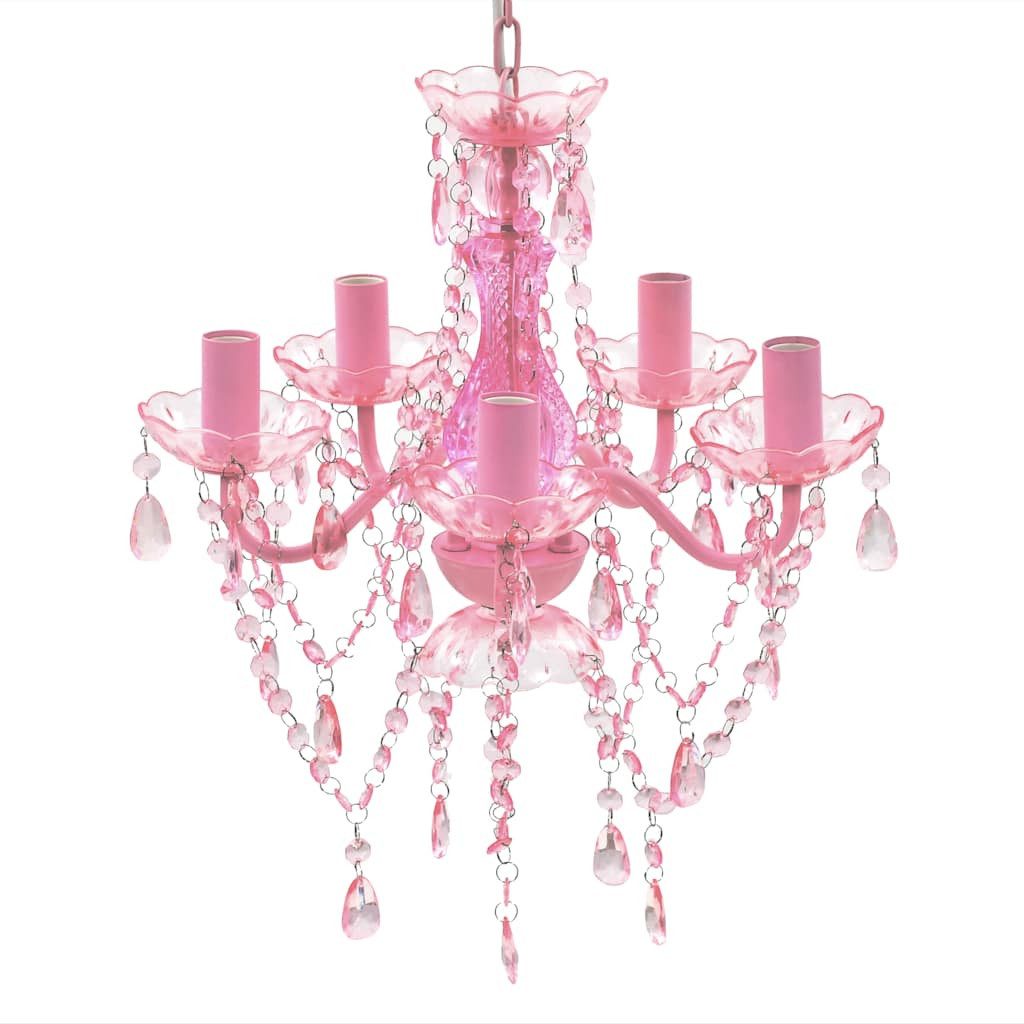 vidaXL Kronleuchter Kronleuchter 5 Glühbirnen Rosa günstig online kaufen