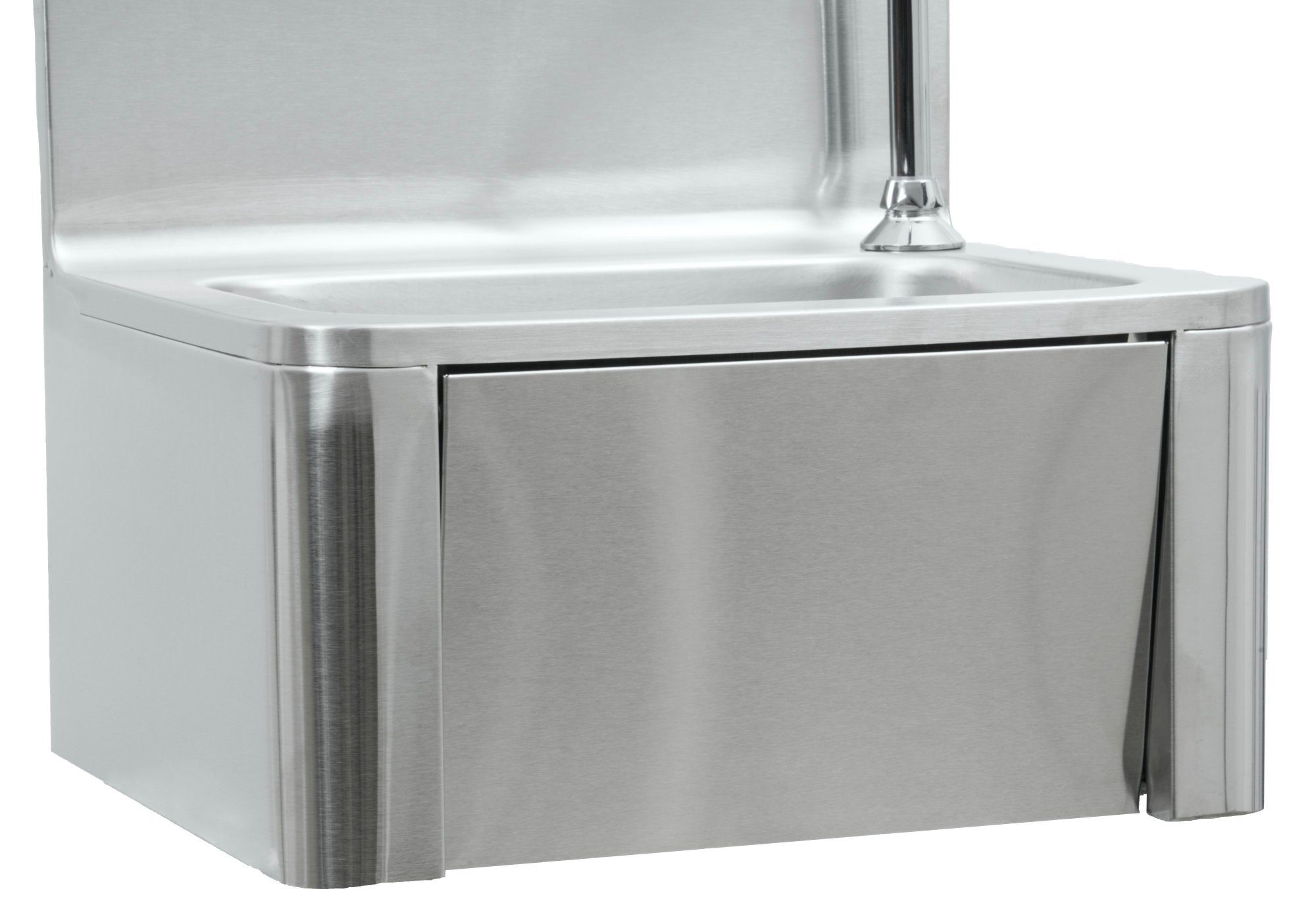 Mahlzeit Edelstahlspüle Edelstahl Handwaschbecken mit Kniebetätigung und Seifenspender, rechteckig, 40.00/33.00 cm – Bild 5 von 5